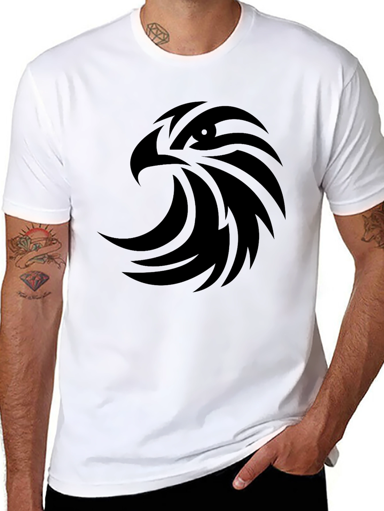 Black Eagle Graphic Tee - Mens Casual Style