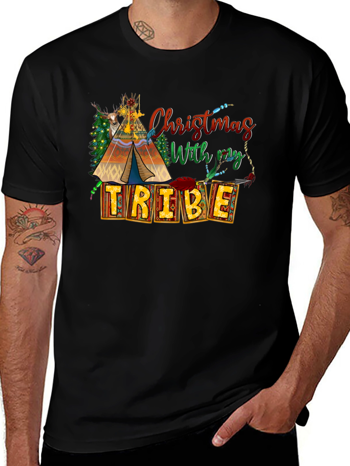 Christmas With My Tribe T-Shirt