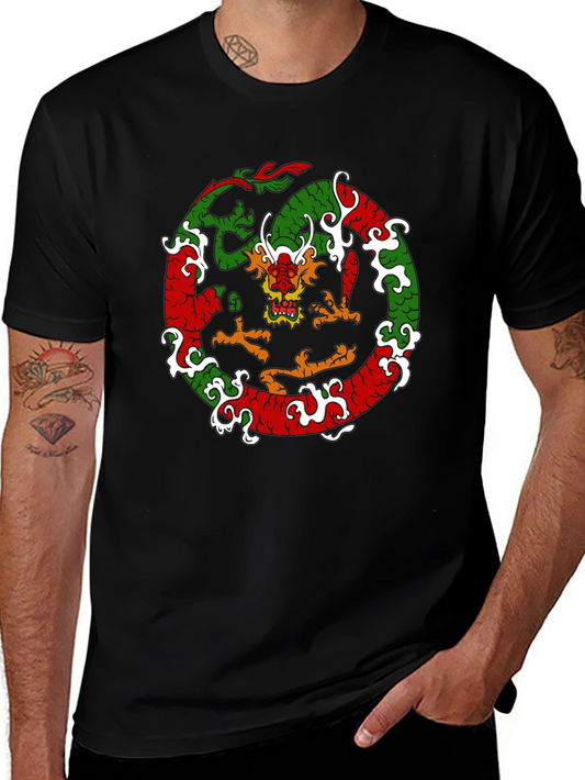 Dragon Circle Graphic Tee - Black