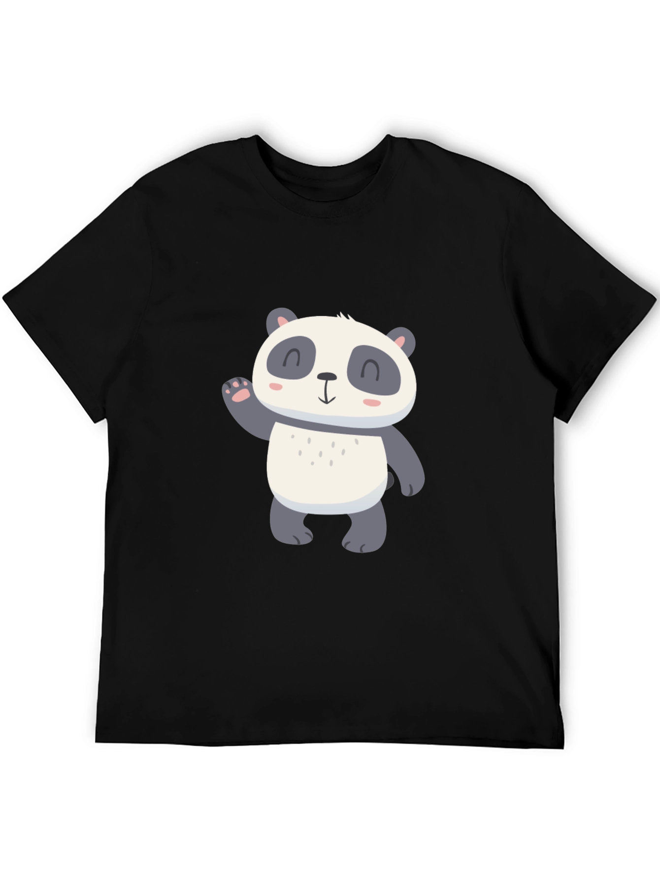 Cute Panda Graphic Tee - Mens Black T-Shirt