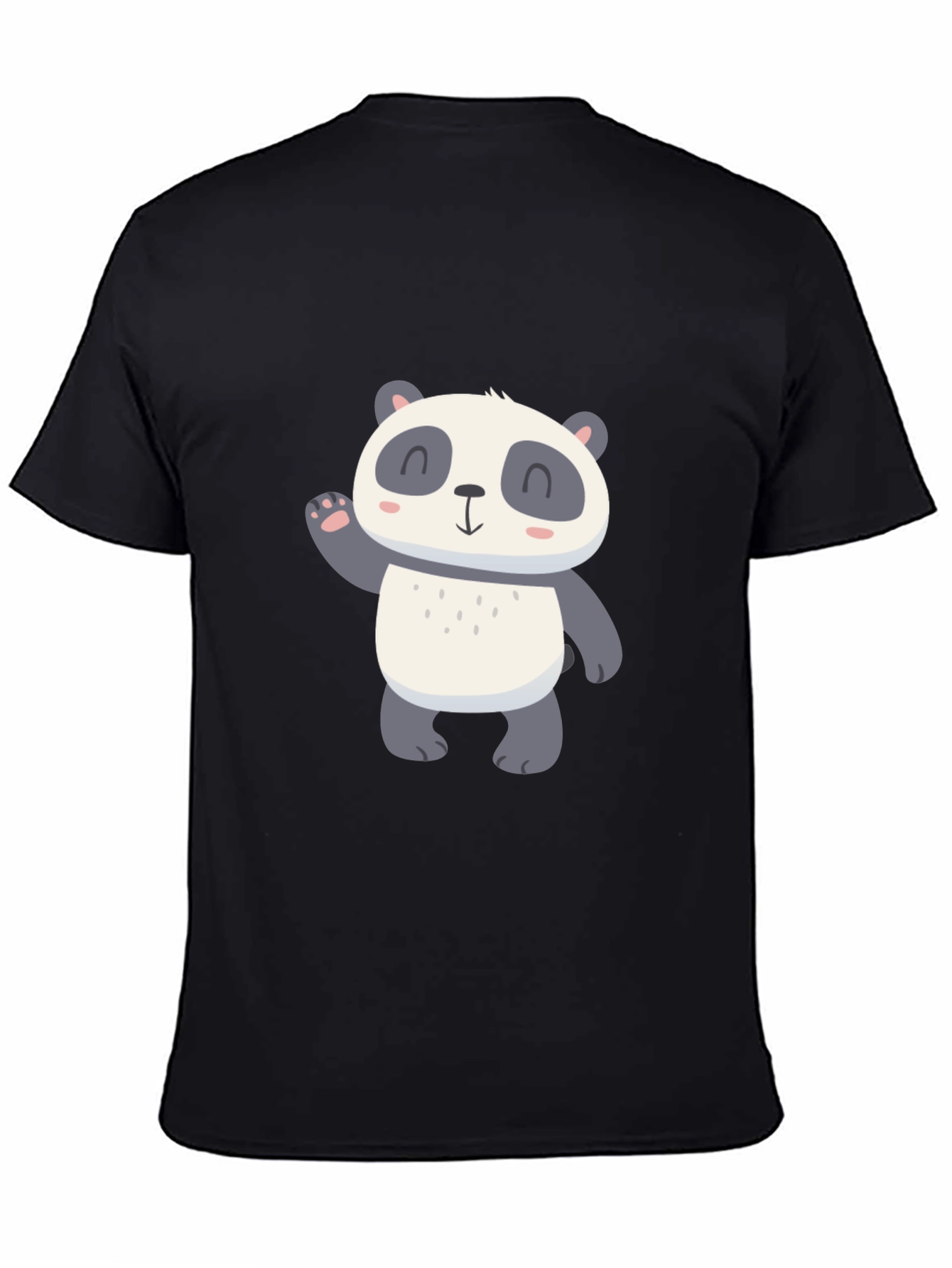 Cute Panda Graphic Tee - Mens Black T-Shirt
