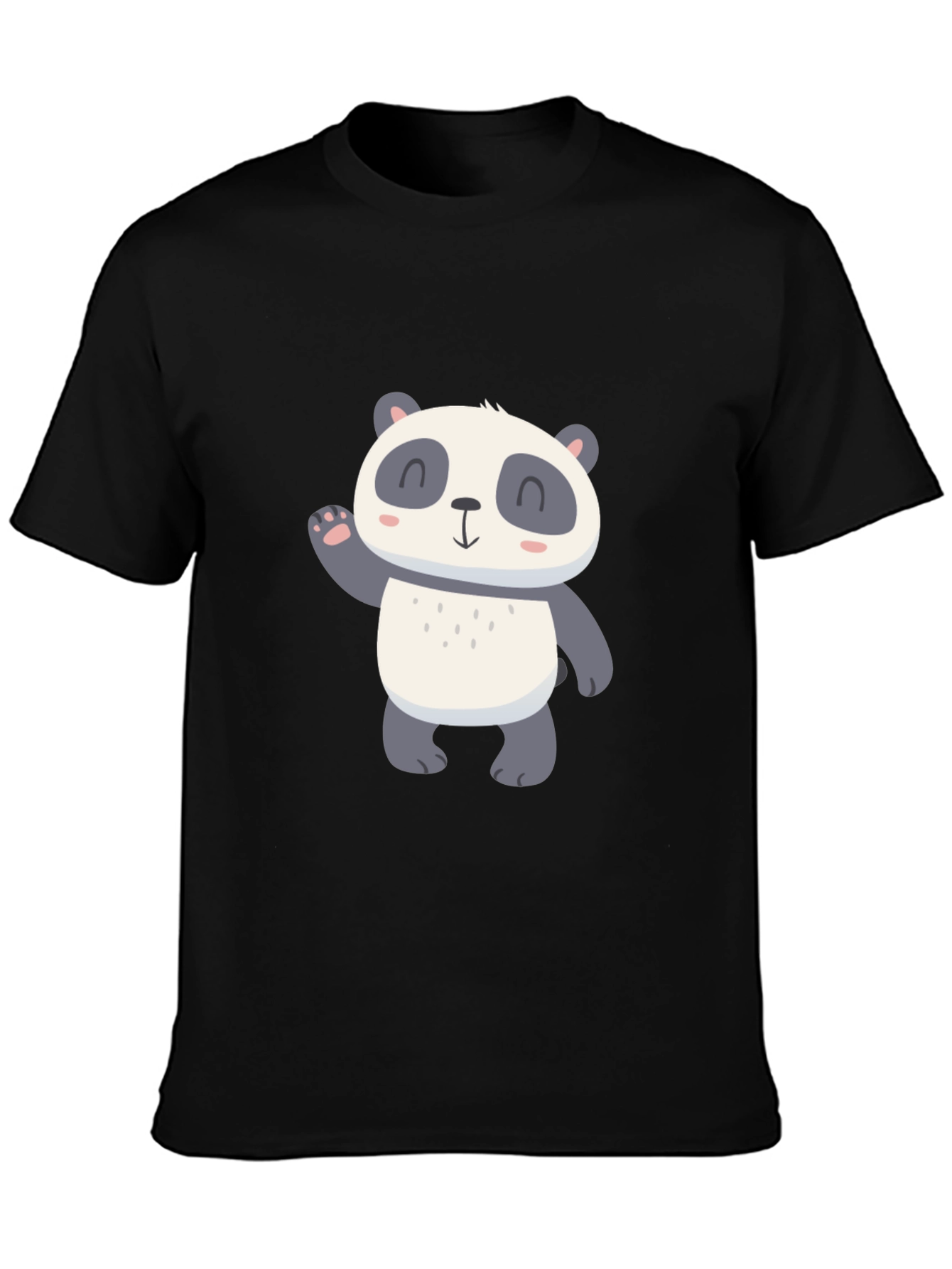 Cute Panda Graphic Tee - Mens Black T-Shirt