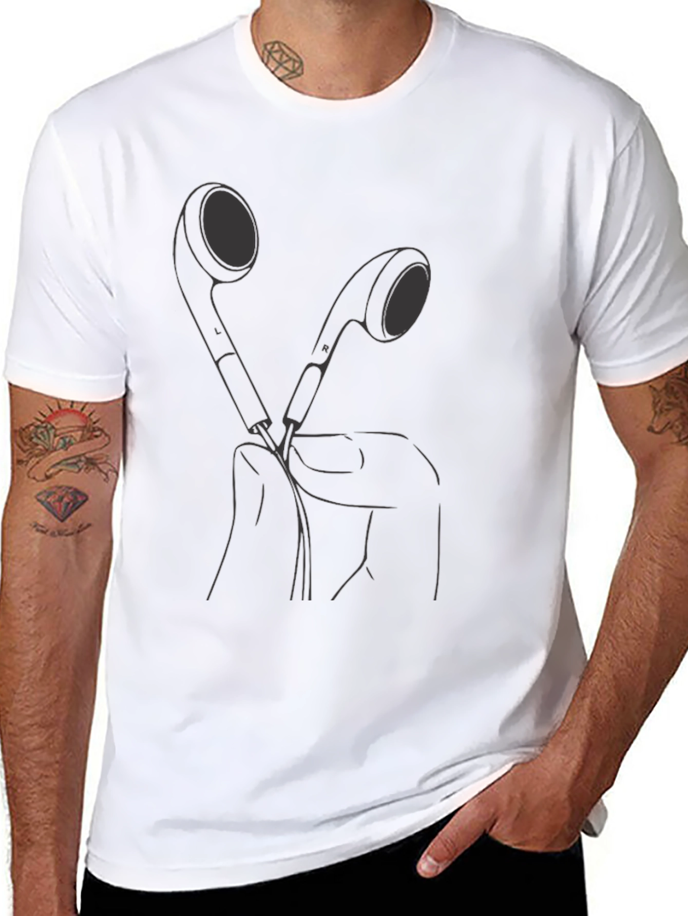 Minimalist Earbud Graphic T-Shirt