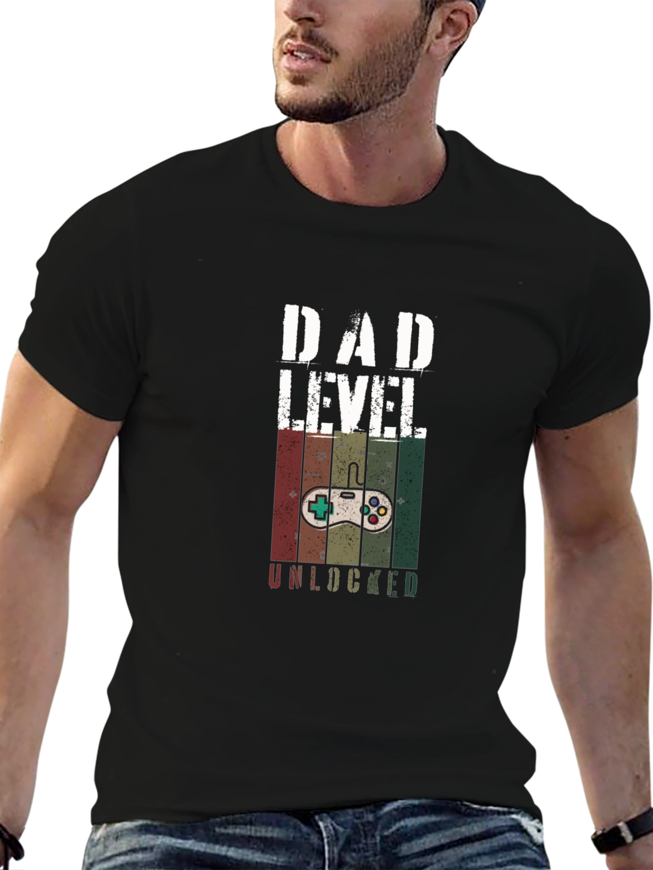Dad Level Unlocked Gaming T-Shirt