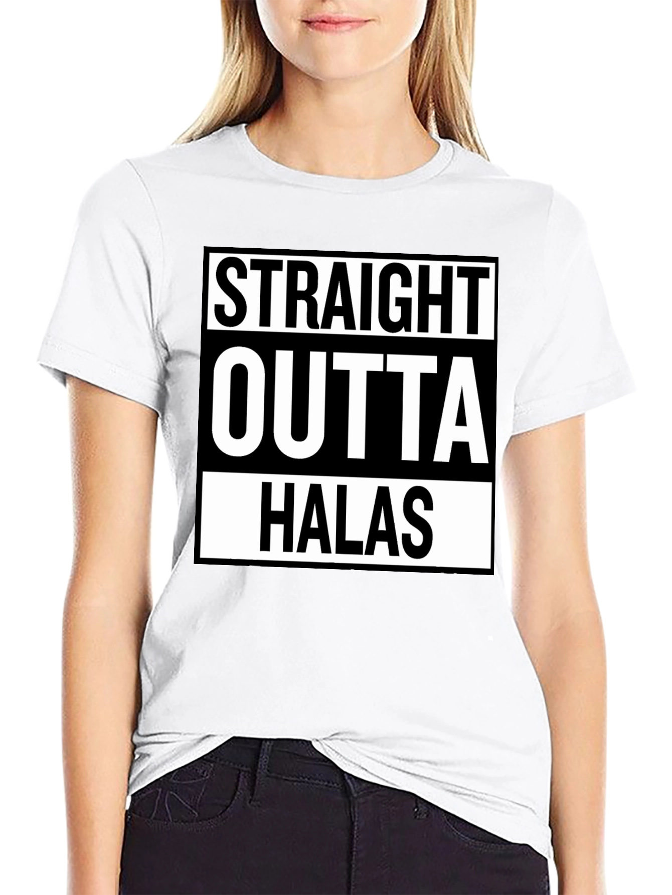 Straight Outta Halas Black T-Shirt