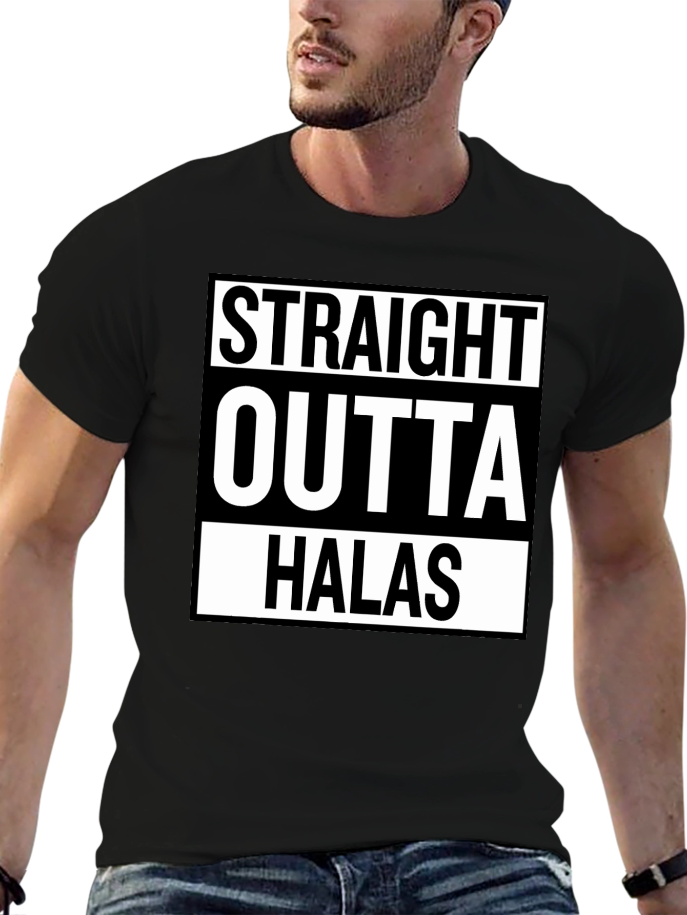 Straight Outta Halas Black T-Shirt