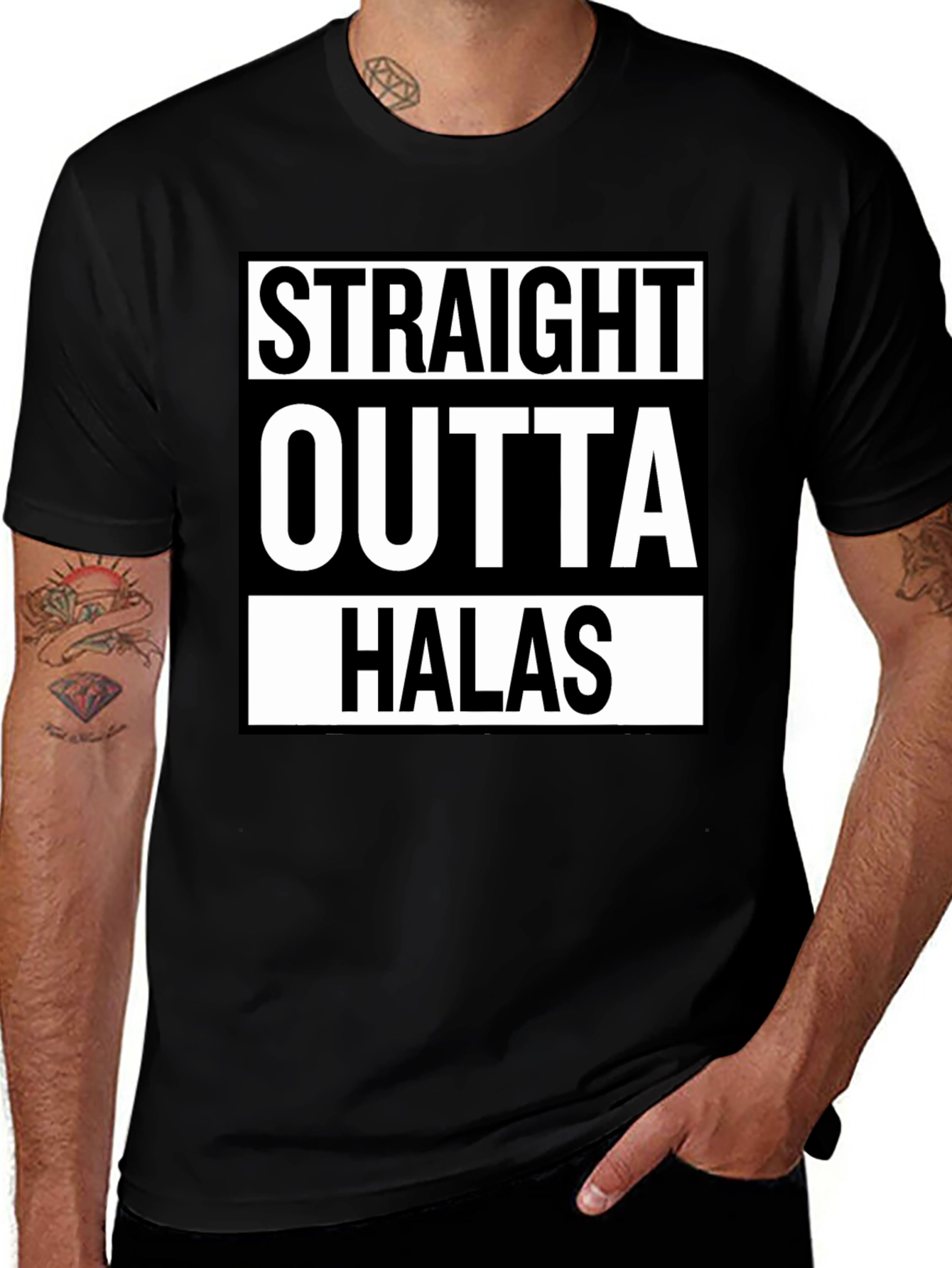 Straight Outta Halas Black T-Shirt