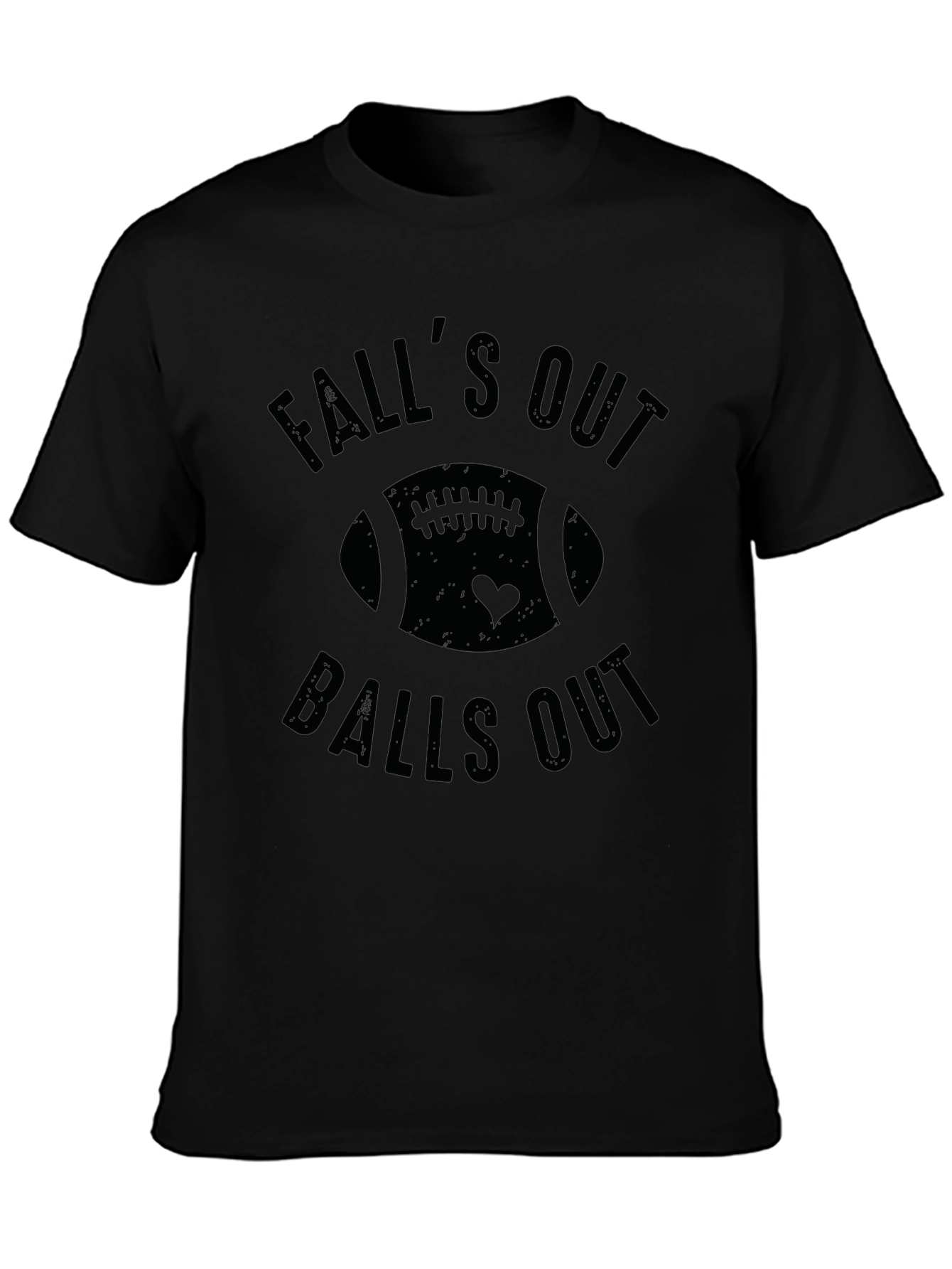 Falls Out Balls Out Black Graphic T-Shirt