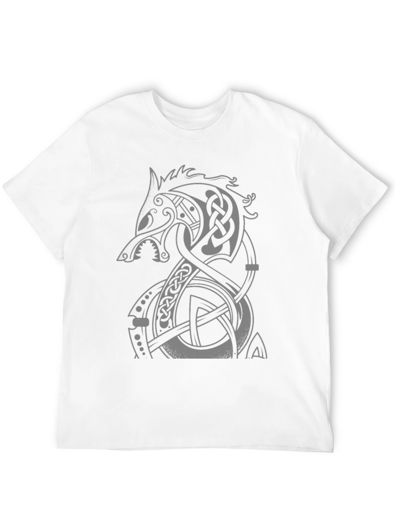 Viking Wolf T-Shirt - Celtic Knot Design