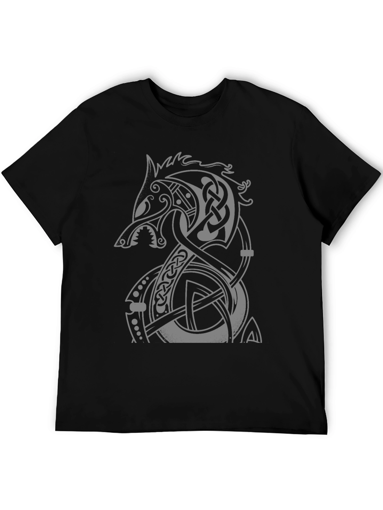 Viking Wolf T-Shirt - Celtic Knot Design