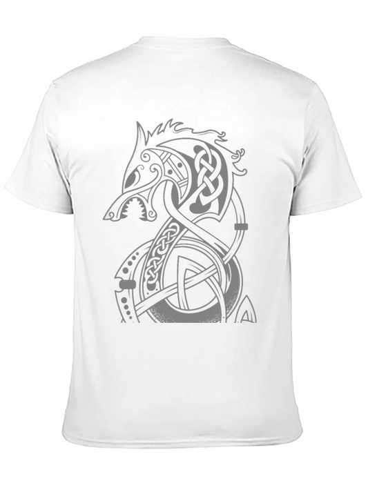 Viking Wolf T-Shirt - Celtic Knot Design