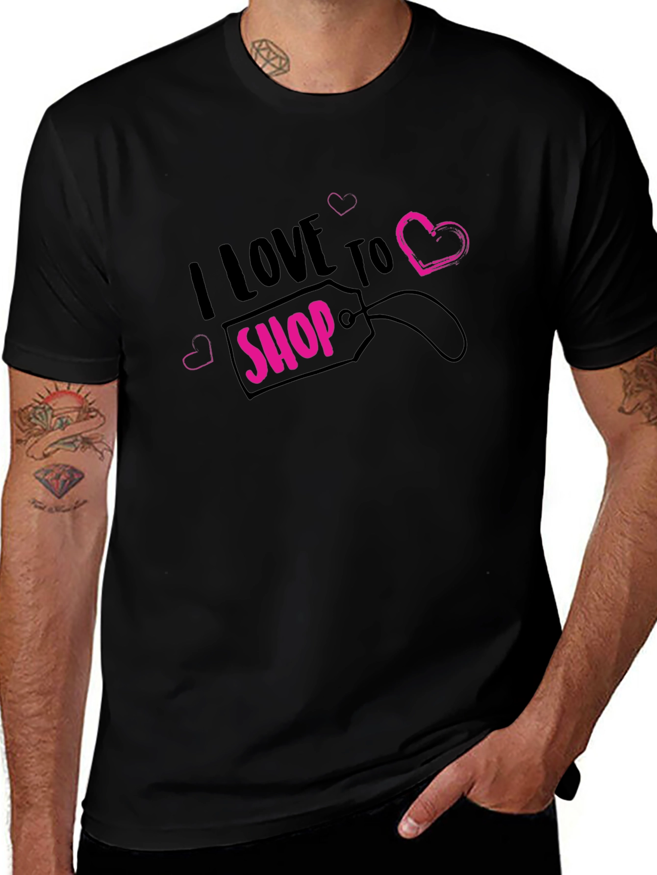 I Love to Shop Black T-Shirt