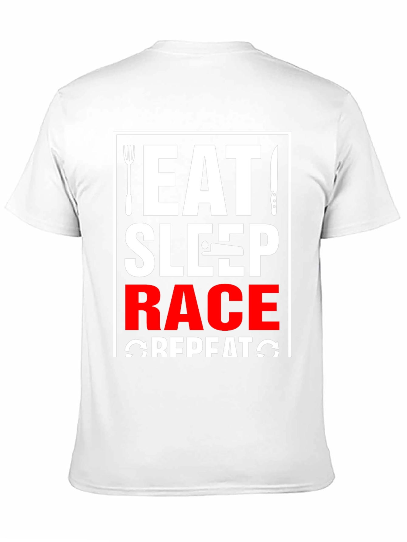 Eat Sleep Race Repeat Black Graphic T-Shirt