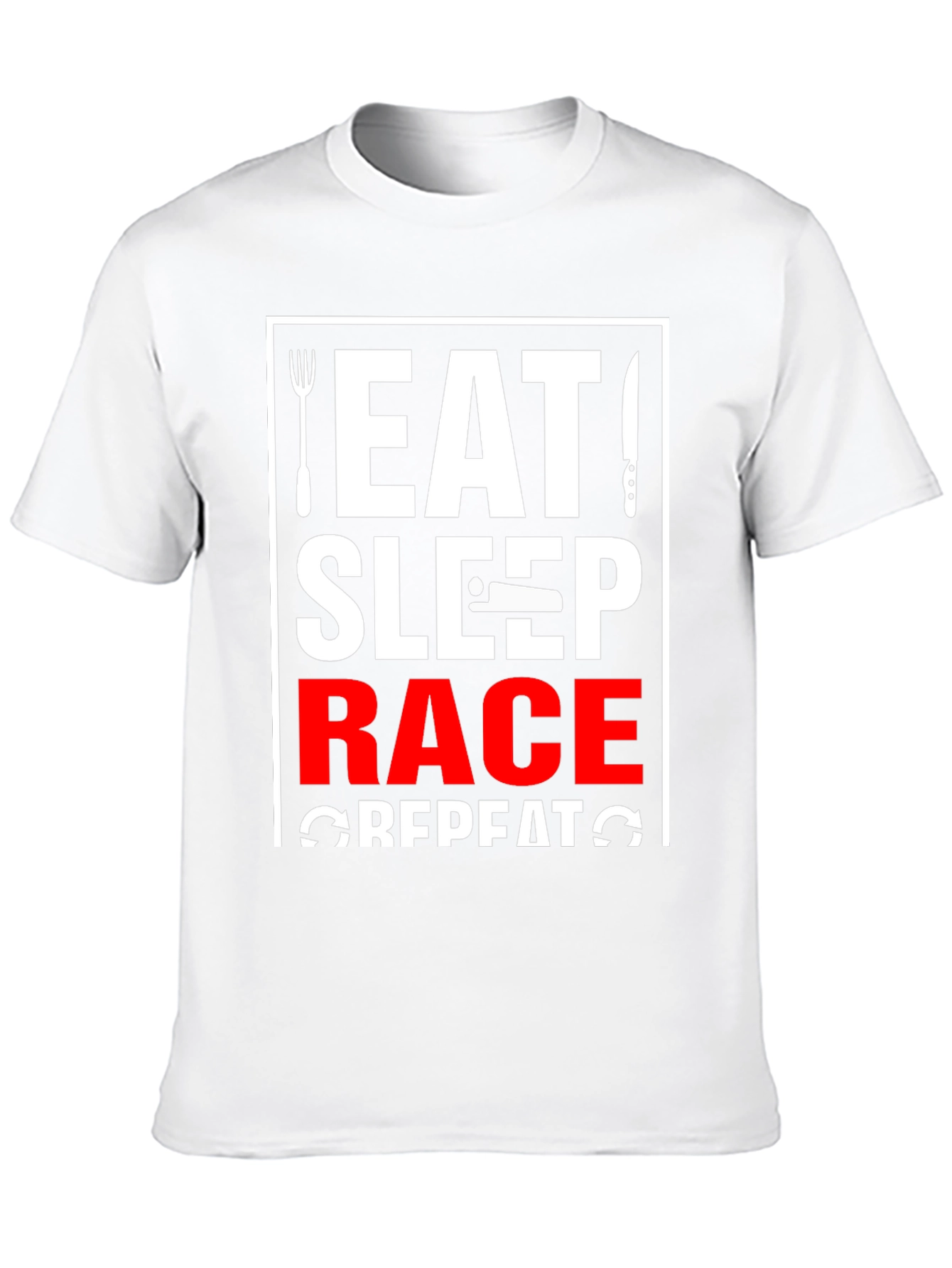 Eat Sleep Race Repeat Black Graphic T-Shirt