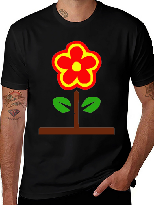 Black Flower Power T-Shirt - Bold Graphic Tee