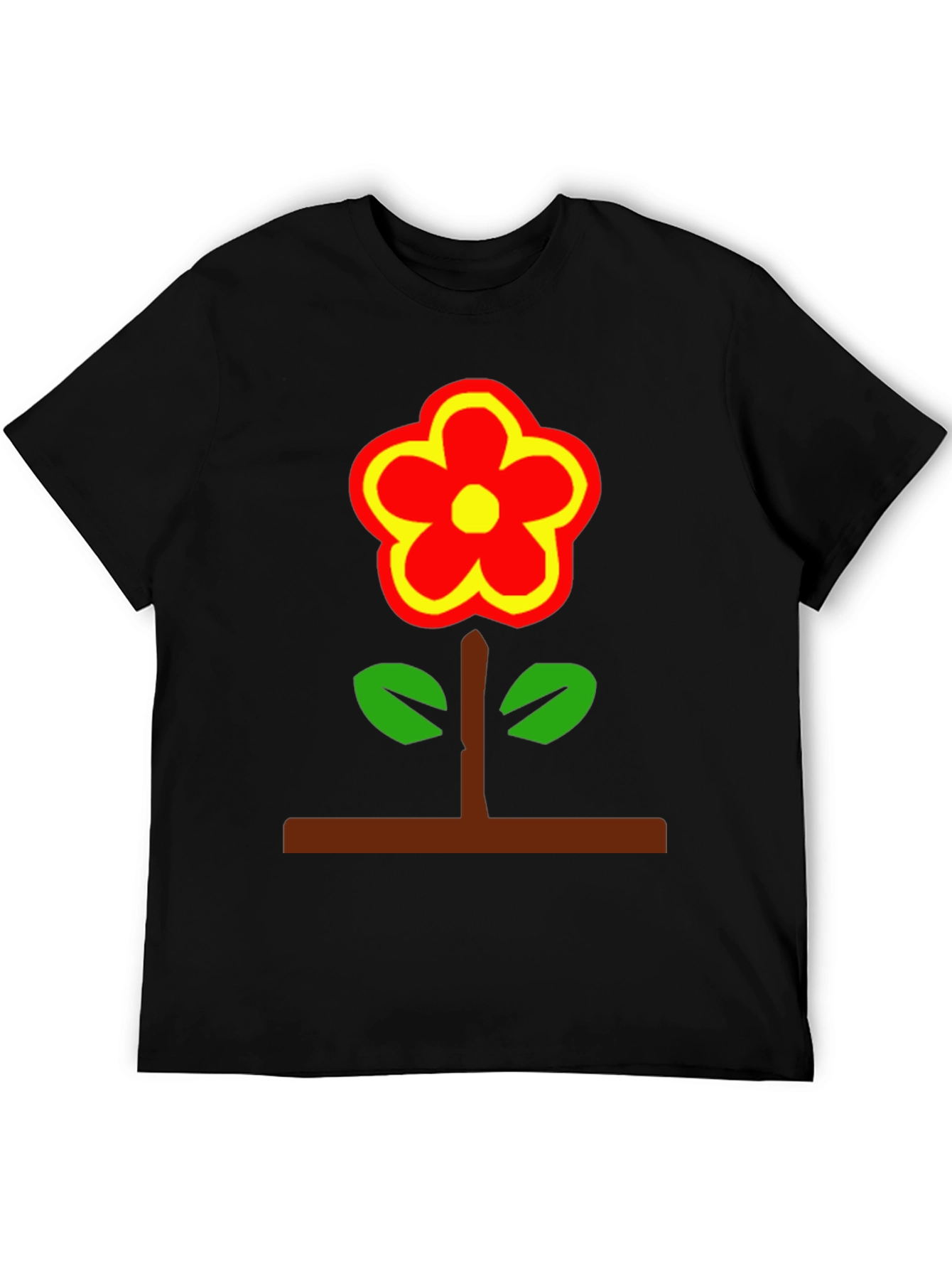 Black Flower Power T-Shirt - Bold Graphic Tee