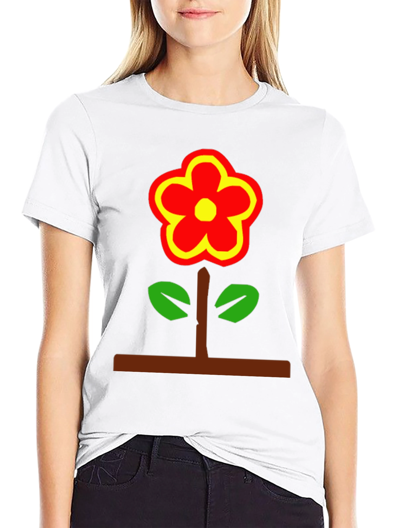 Black Flower Power T-Shirt - Bold Graphic Tee