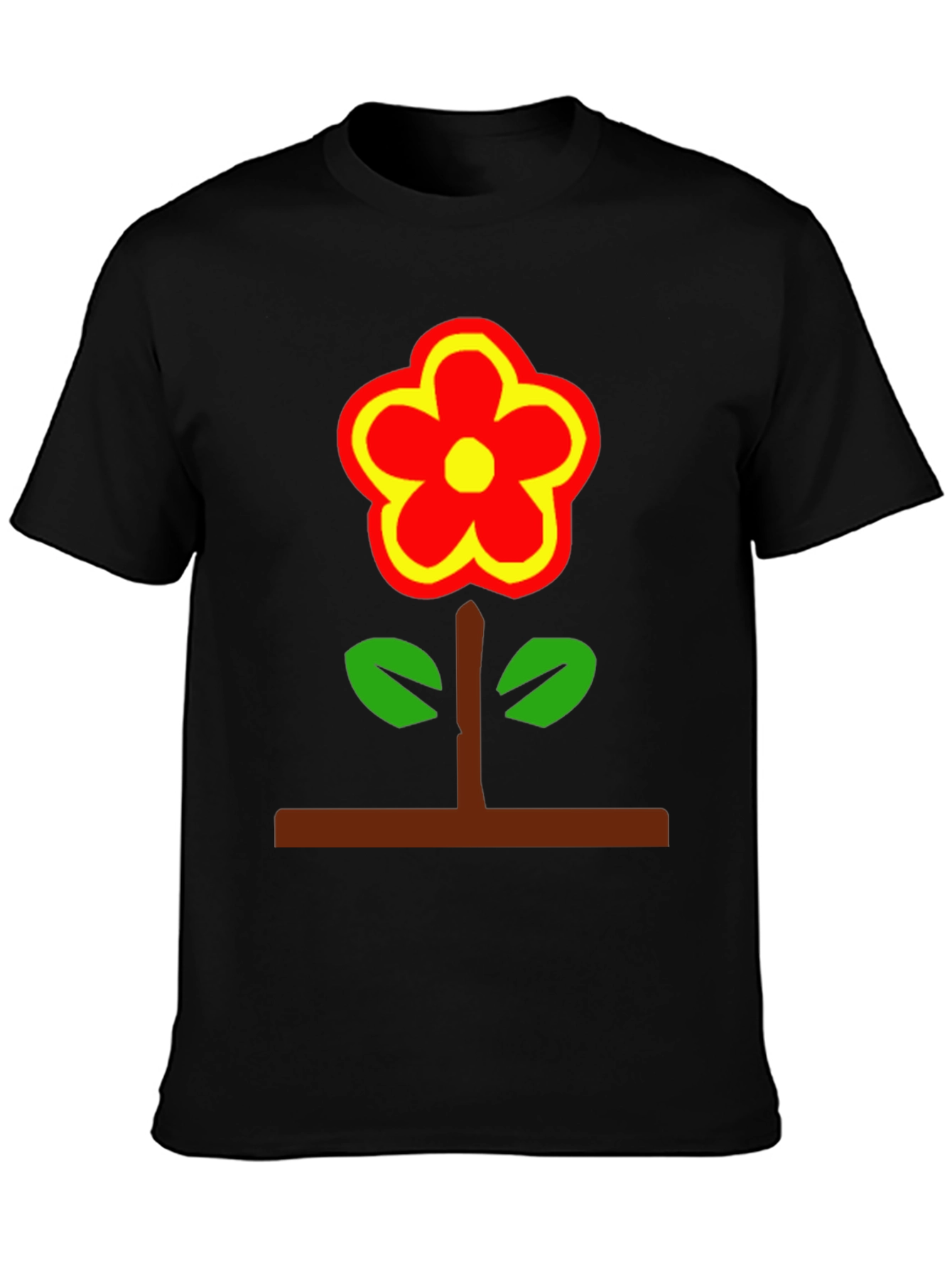Black Flower Power T-Shirt - Bold Graphic Tee