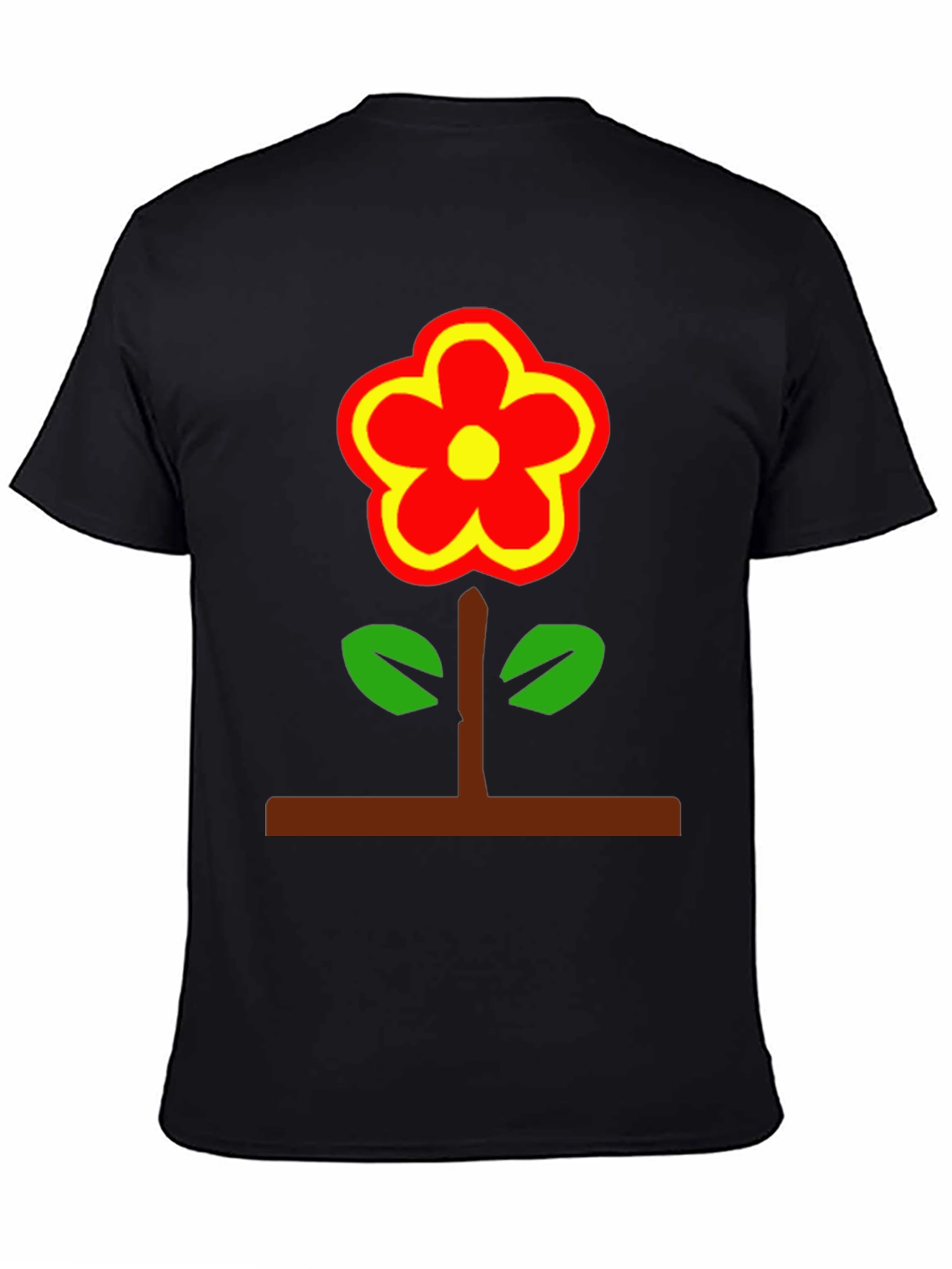 Black Flower Power T-Shirt - Bold Graphic Tee