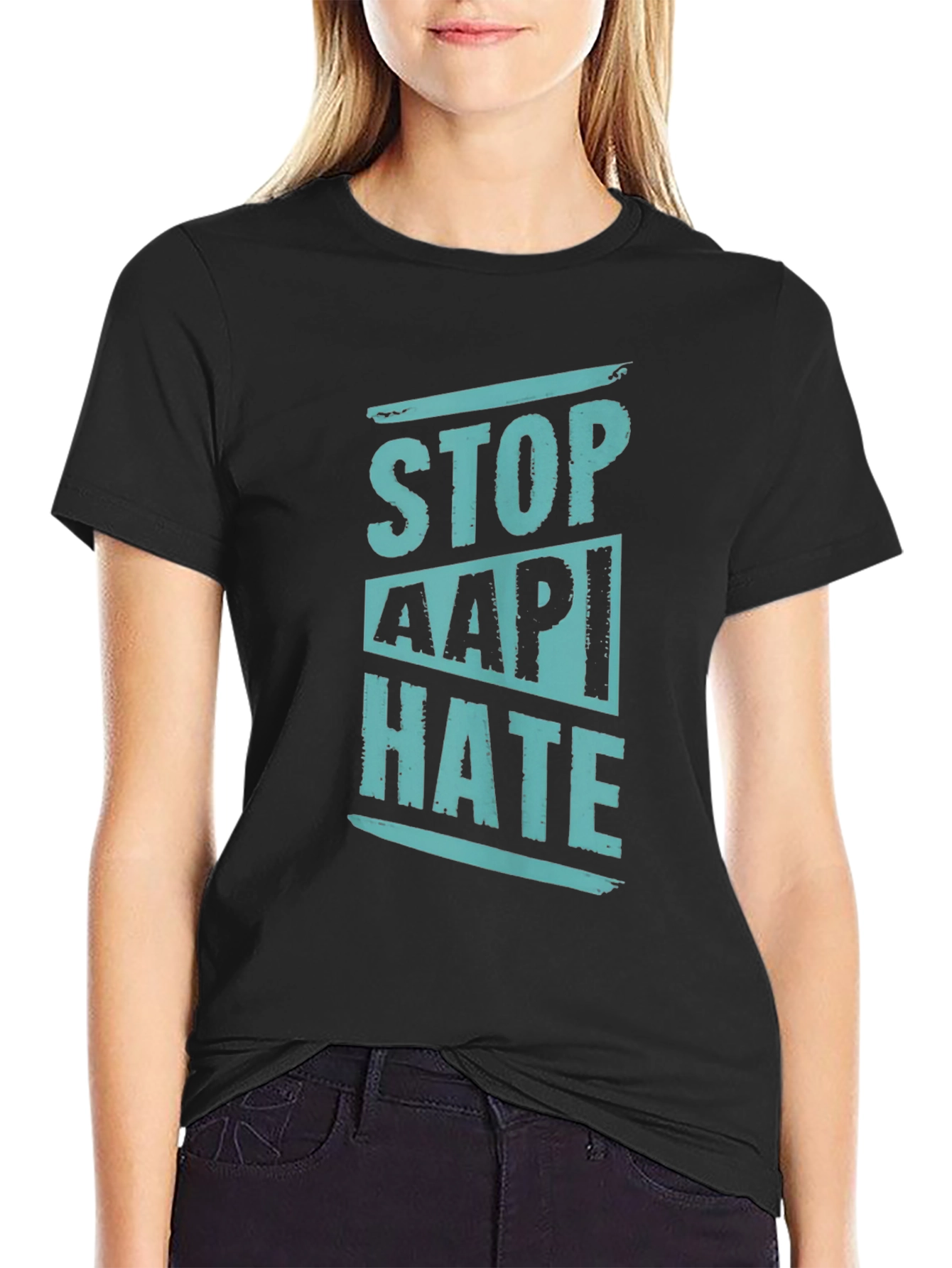 Stop AAPI Hate Graphic Tee - Black