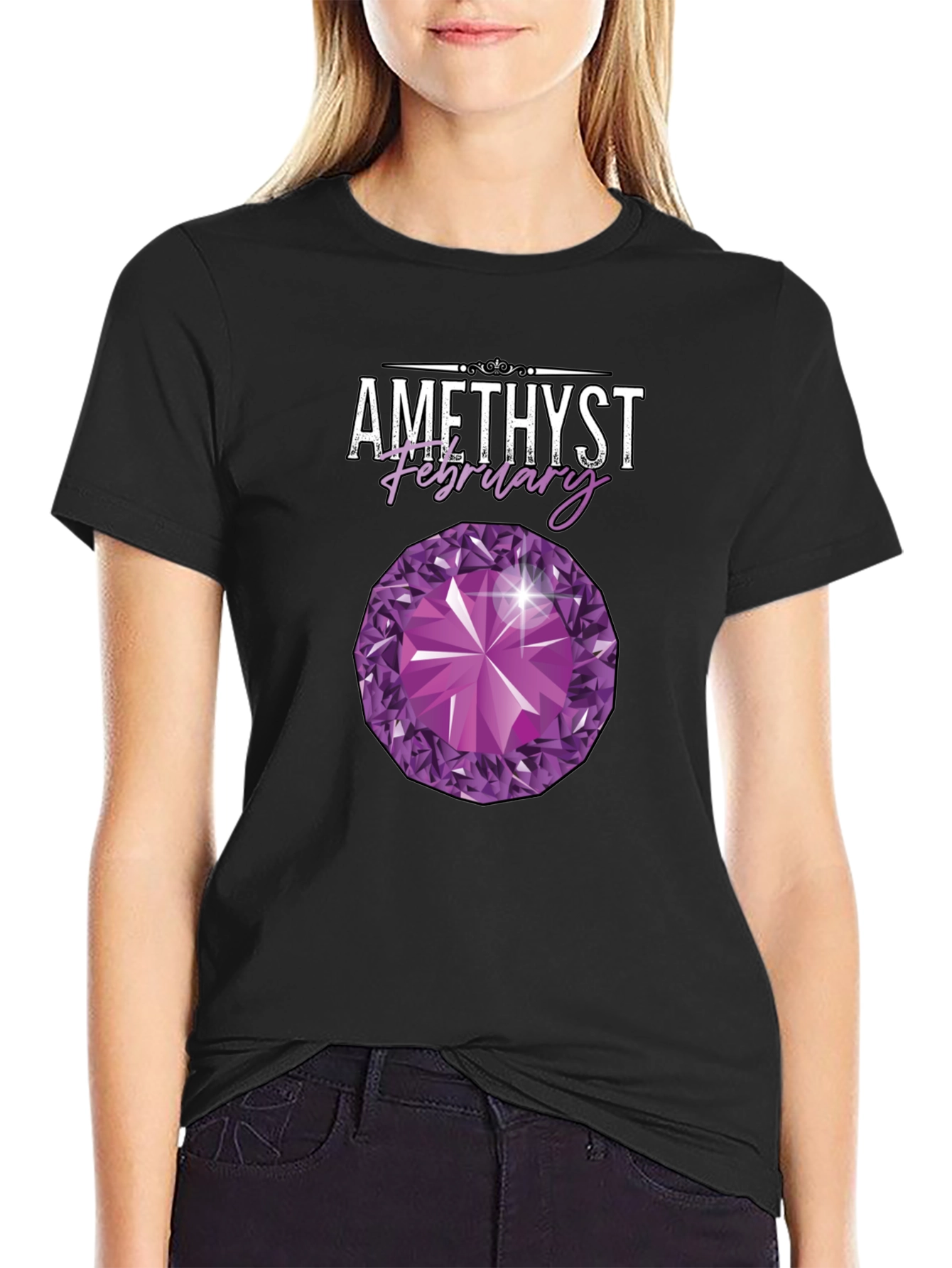 Amethyst February Birthstone Graphic T-Shirt