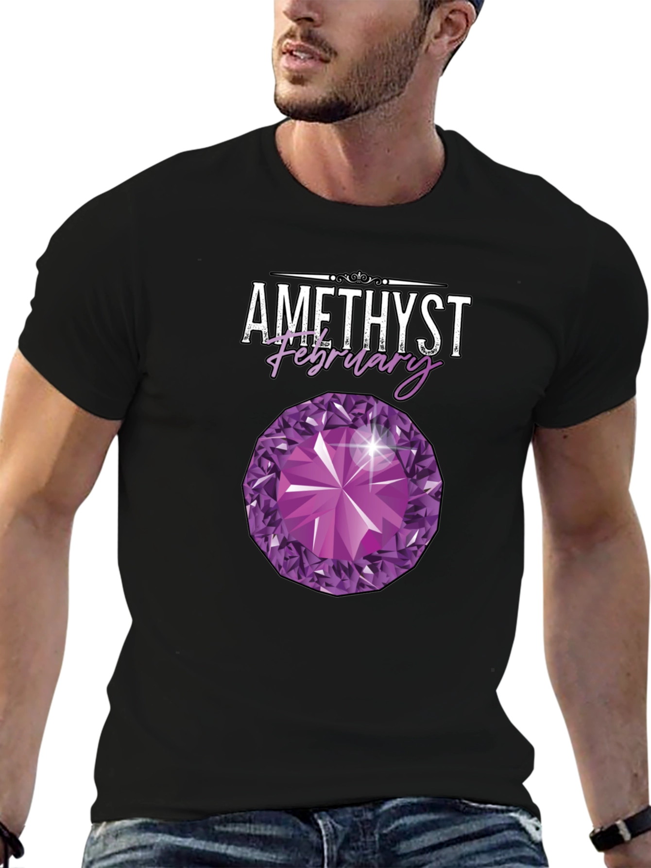 Amethyst February Birthstone Graphic T-Shirt