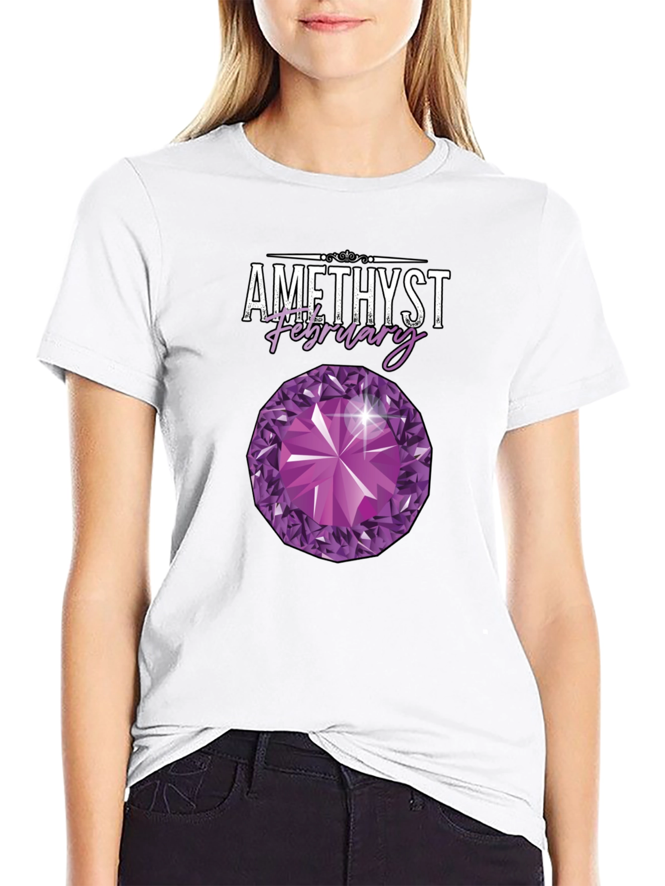 Amethyst February Birthstone Graphic T-Shirt