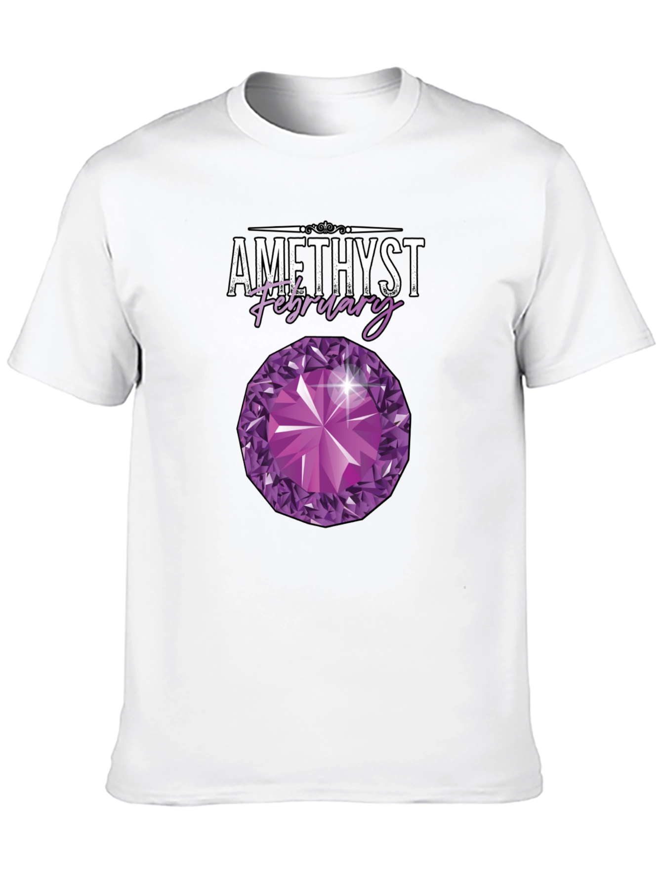 Amethyst February Birthstone Graphic T-Shirt