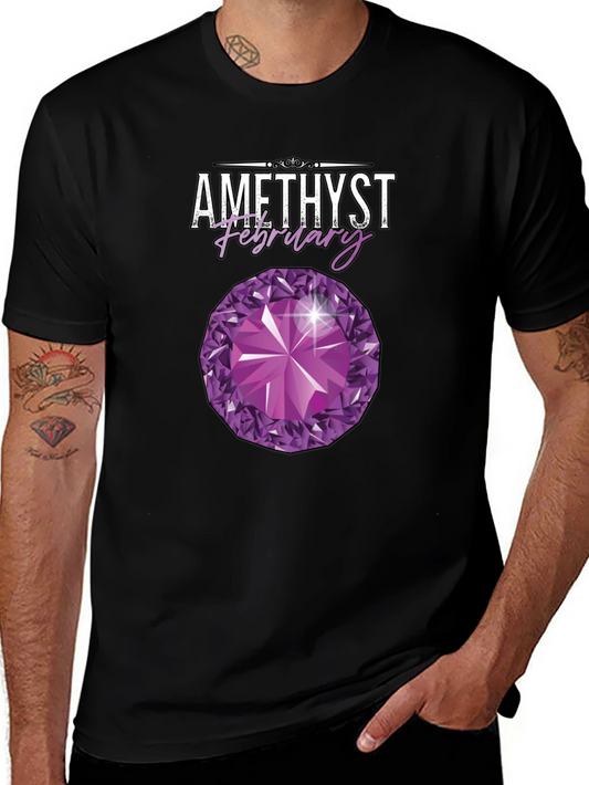 Amethyst February Birthstone Graphic T-Shirt