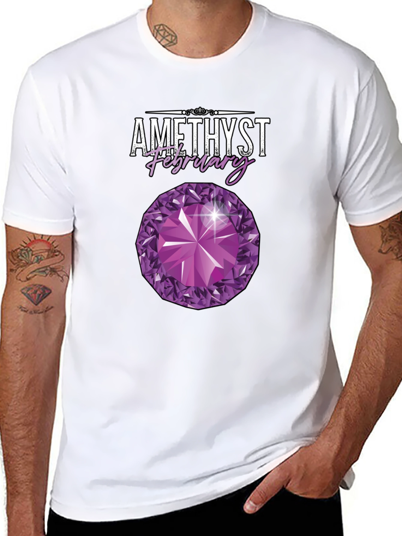 Amethyst February Birthstone Graphic T-Shirt