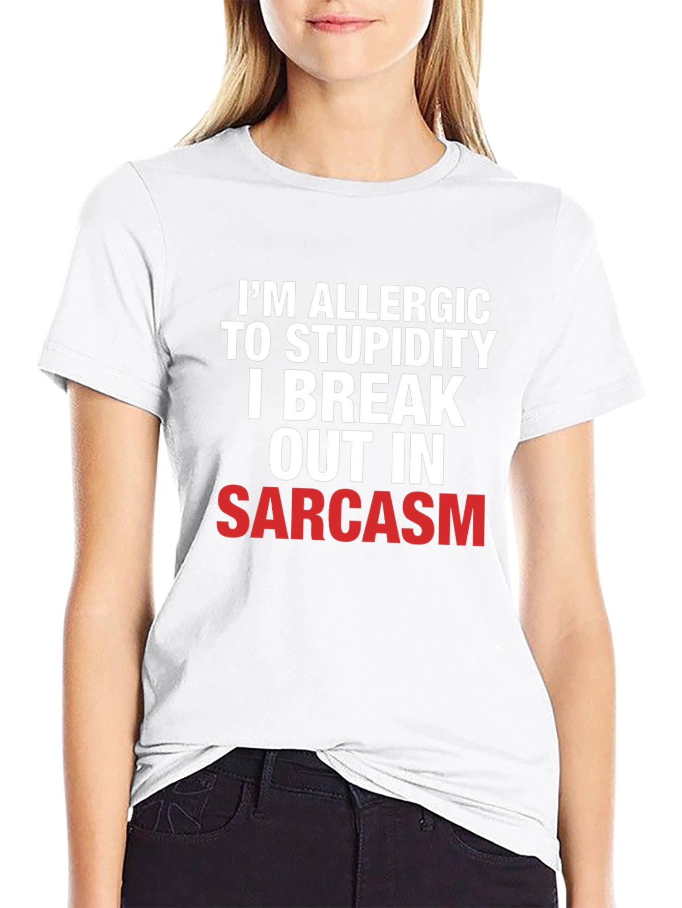 Sarcastic Statement Black Cotton T-Shirt