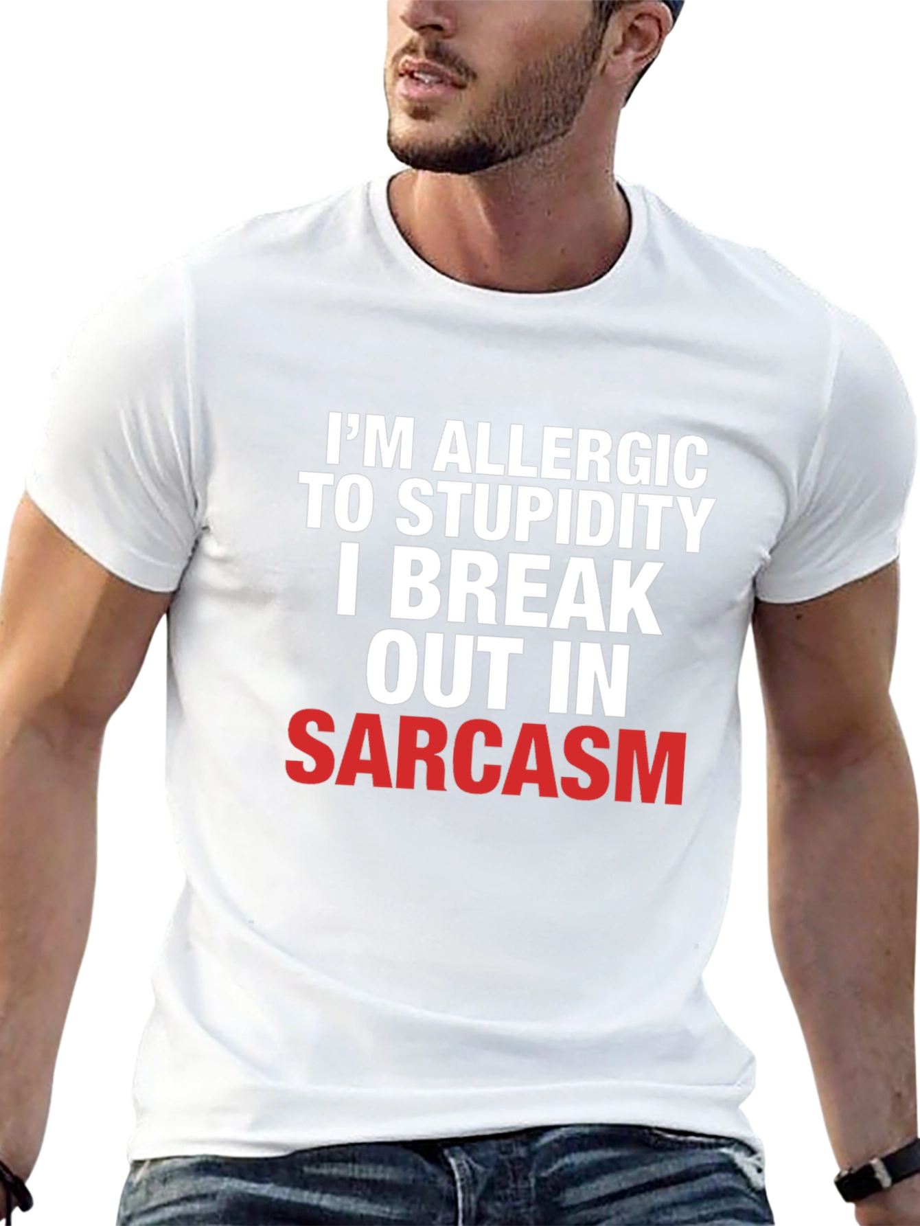 Sarcastic Statement Black Cotton T-Shirt