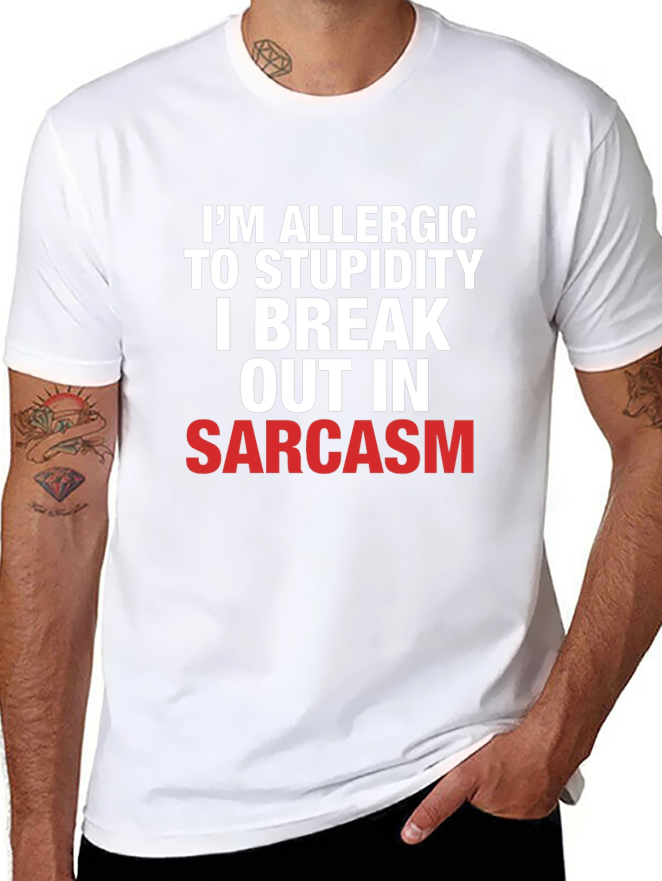 Sarcastic Statement Black Cotton T-Shirt