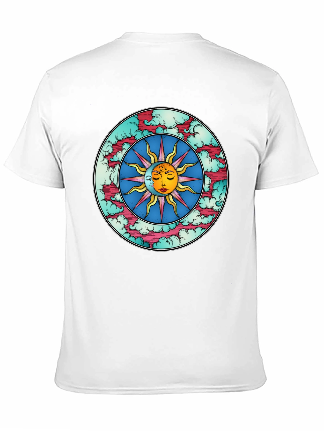 Celestial Sun & Moon Graphic Tee - Black