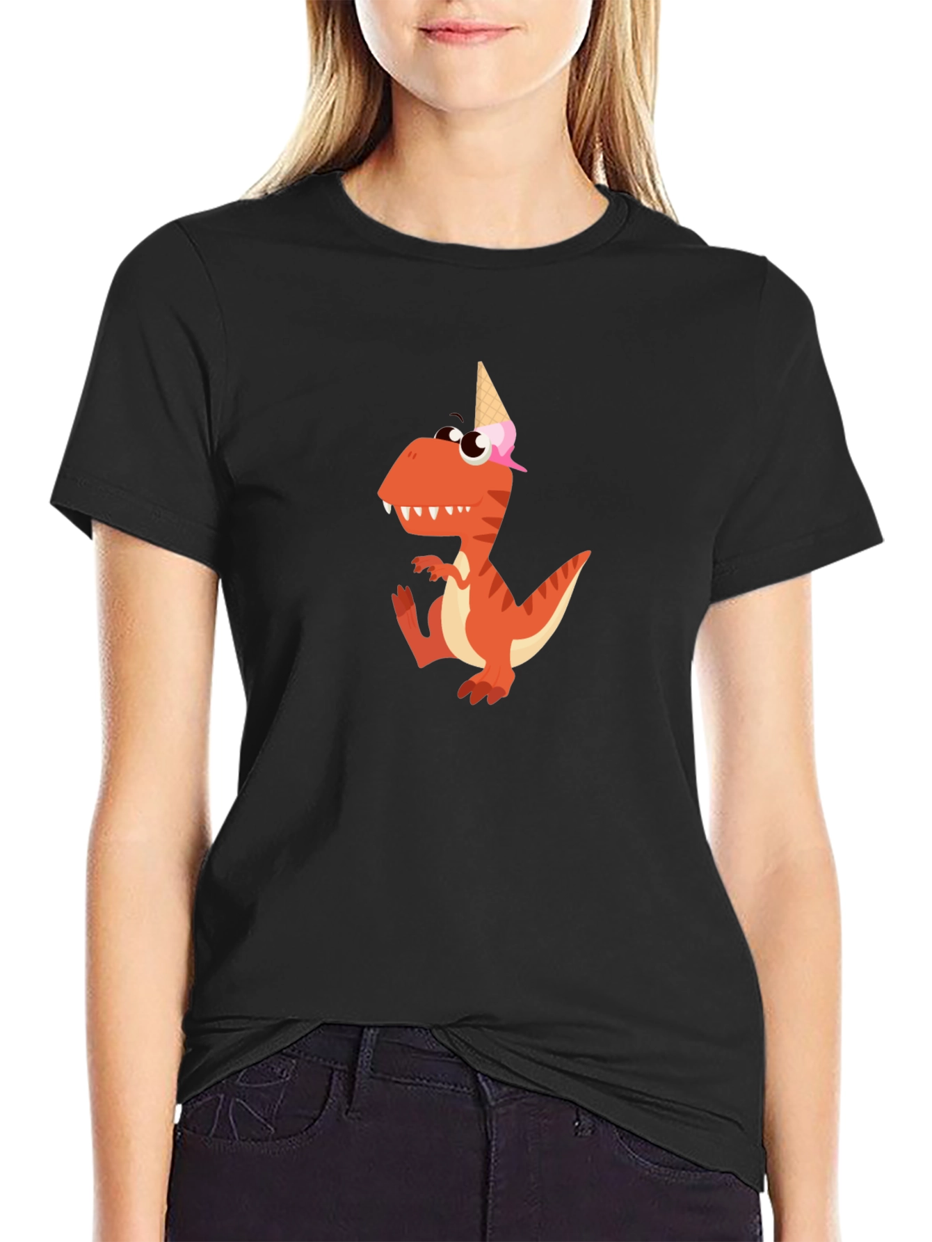 Dino Ice Cream Cone T-Shirt - Fun Graphic Tee