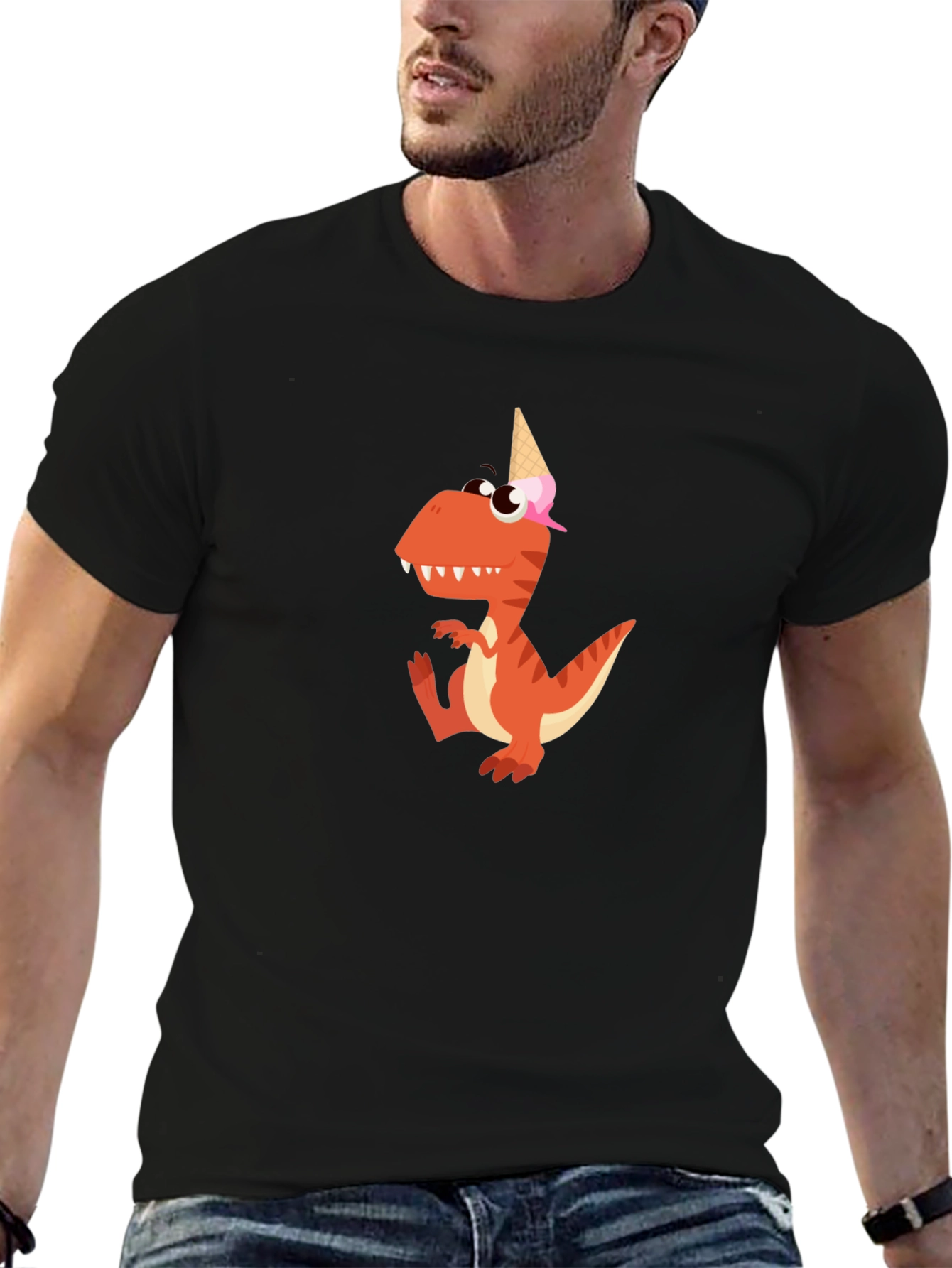 Dino Ice Cream Cone T-Shirt - Fun Graphic Tee