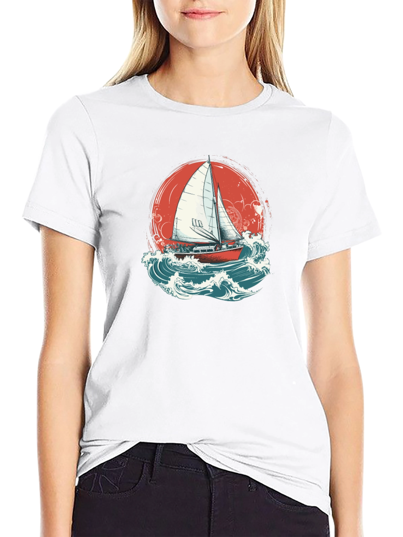 Sailboat Graphic Tee - Black