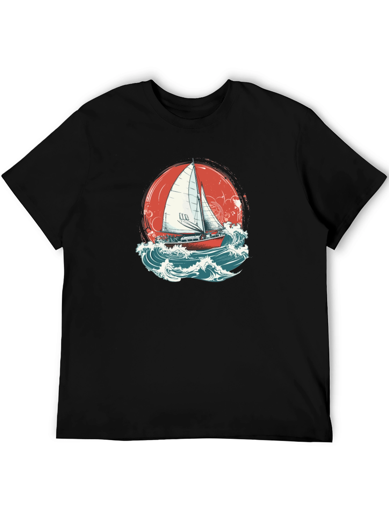 Sailboat Graphic Tee - Black