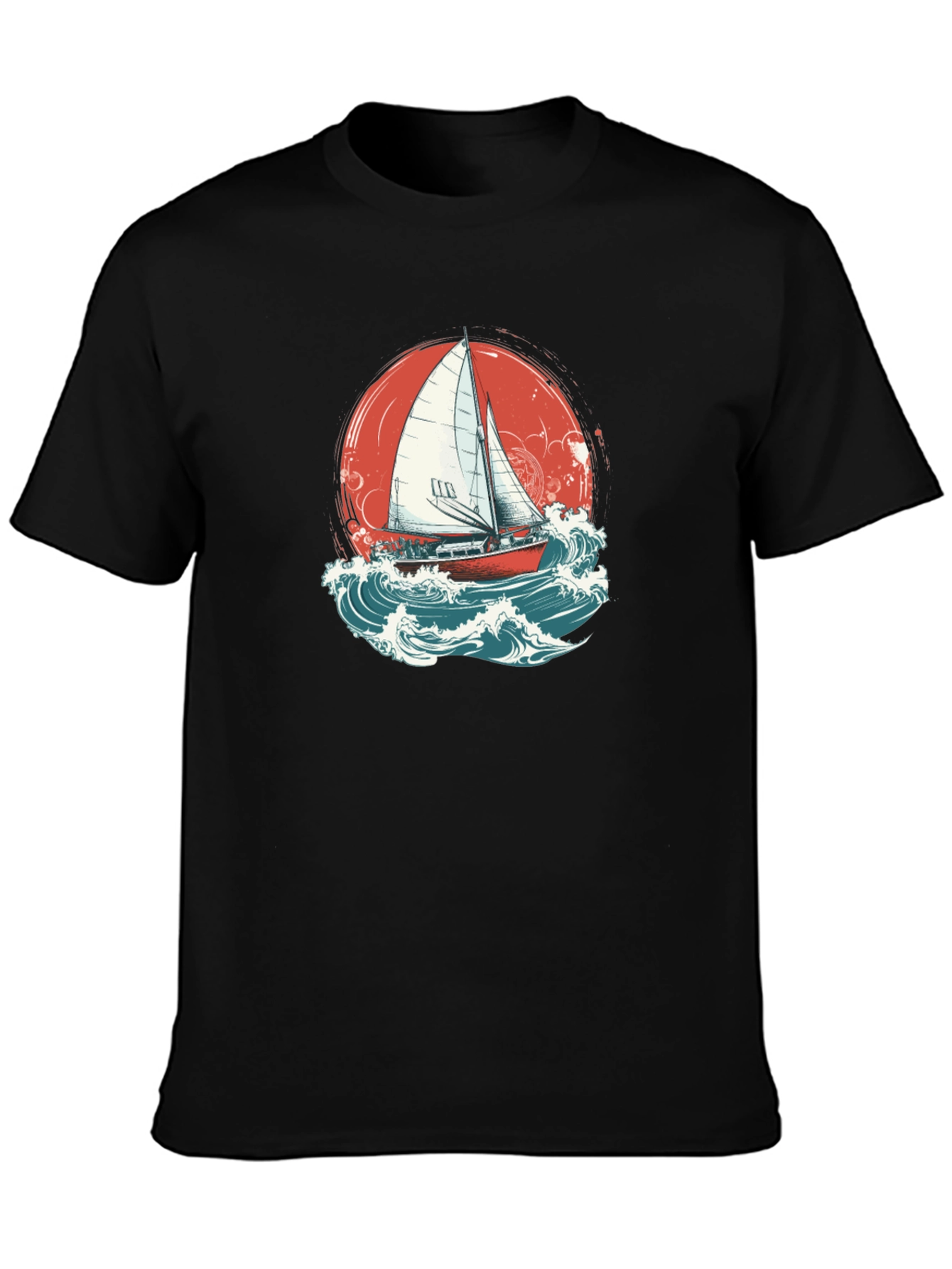 Sailboat Graphic Tee - Black