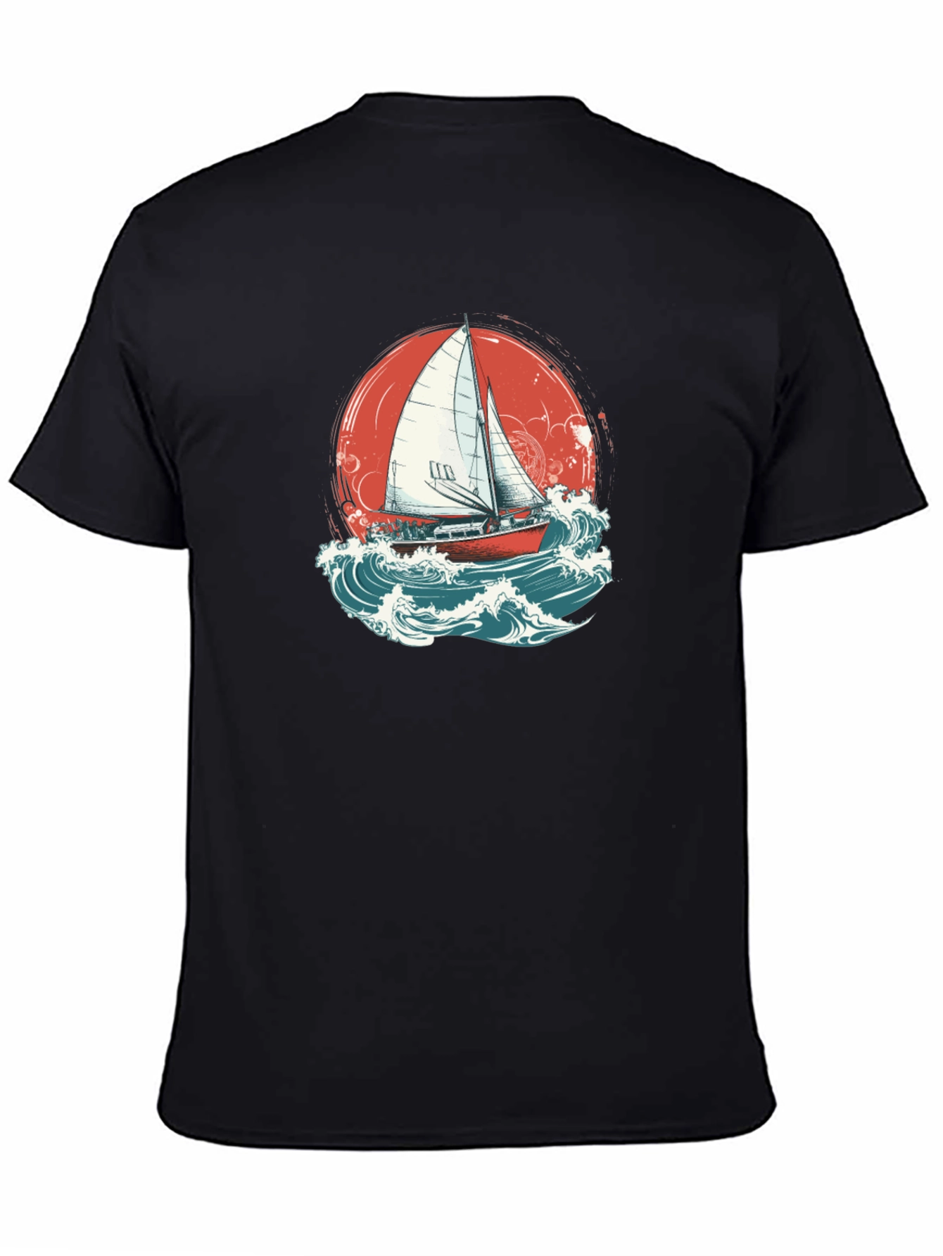 Sailboat Graphic Tee - Black