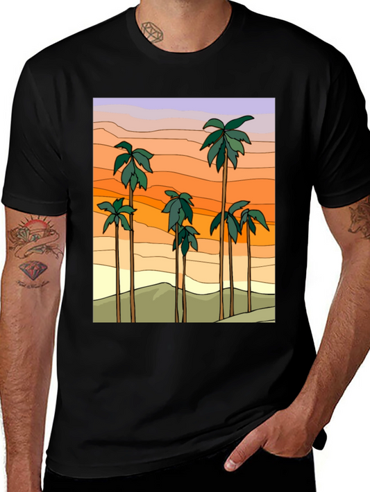 Sunset Palm Tree Graphic Tee