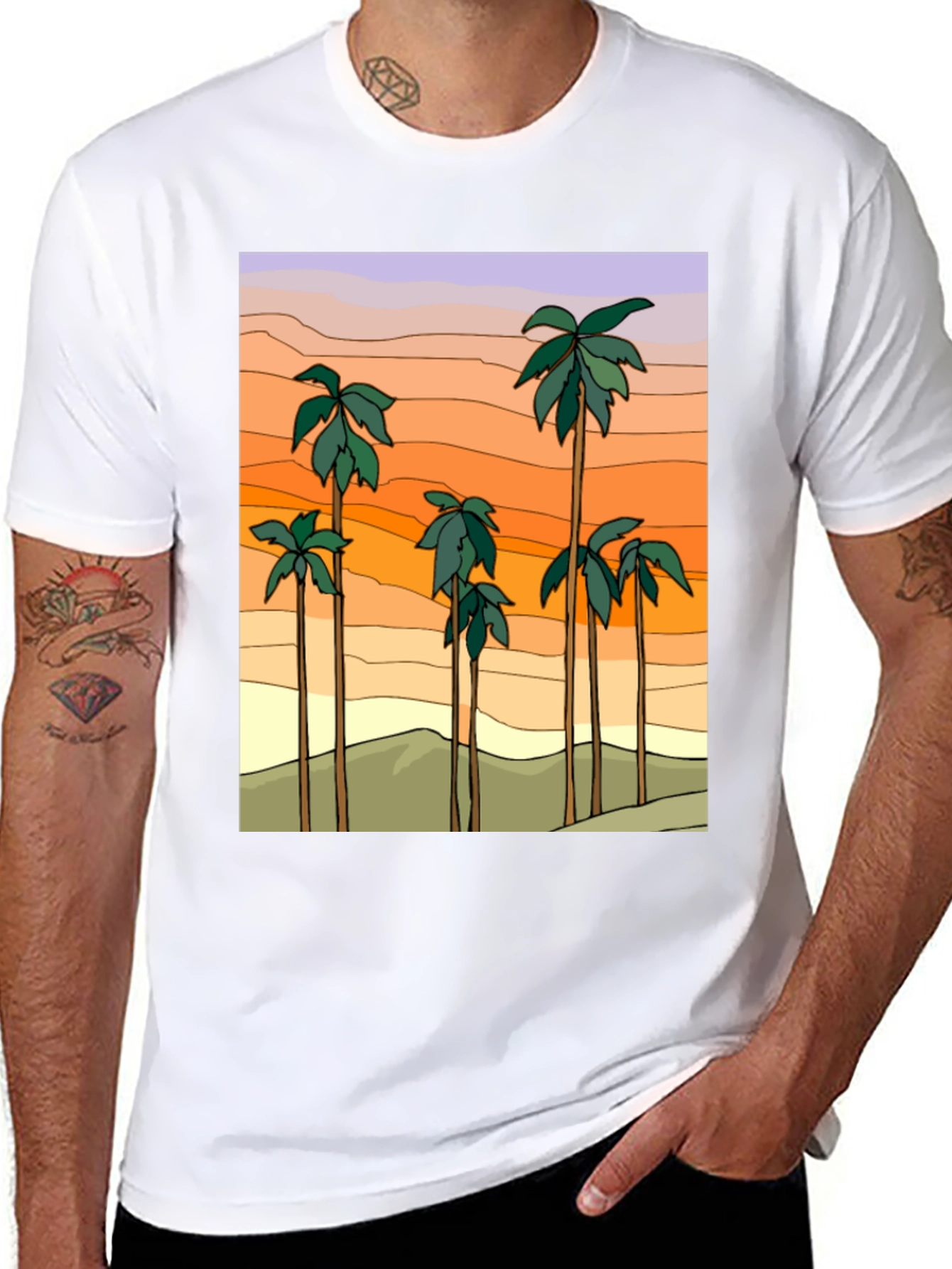 Sunset Palm Tree Graphic Tee
