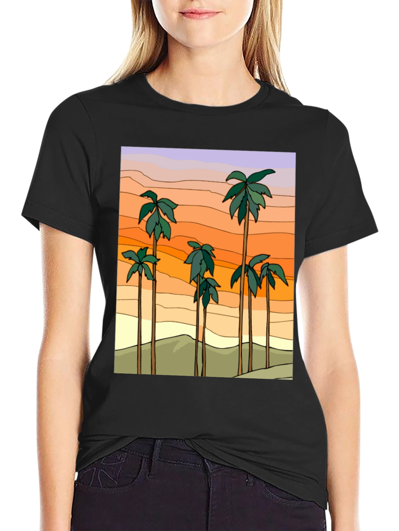 Sunset Palm Tree Graphic Tee