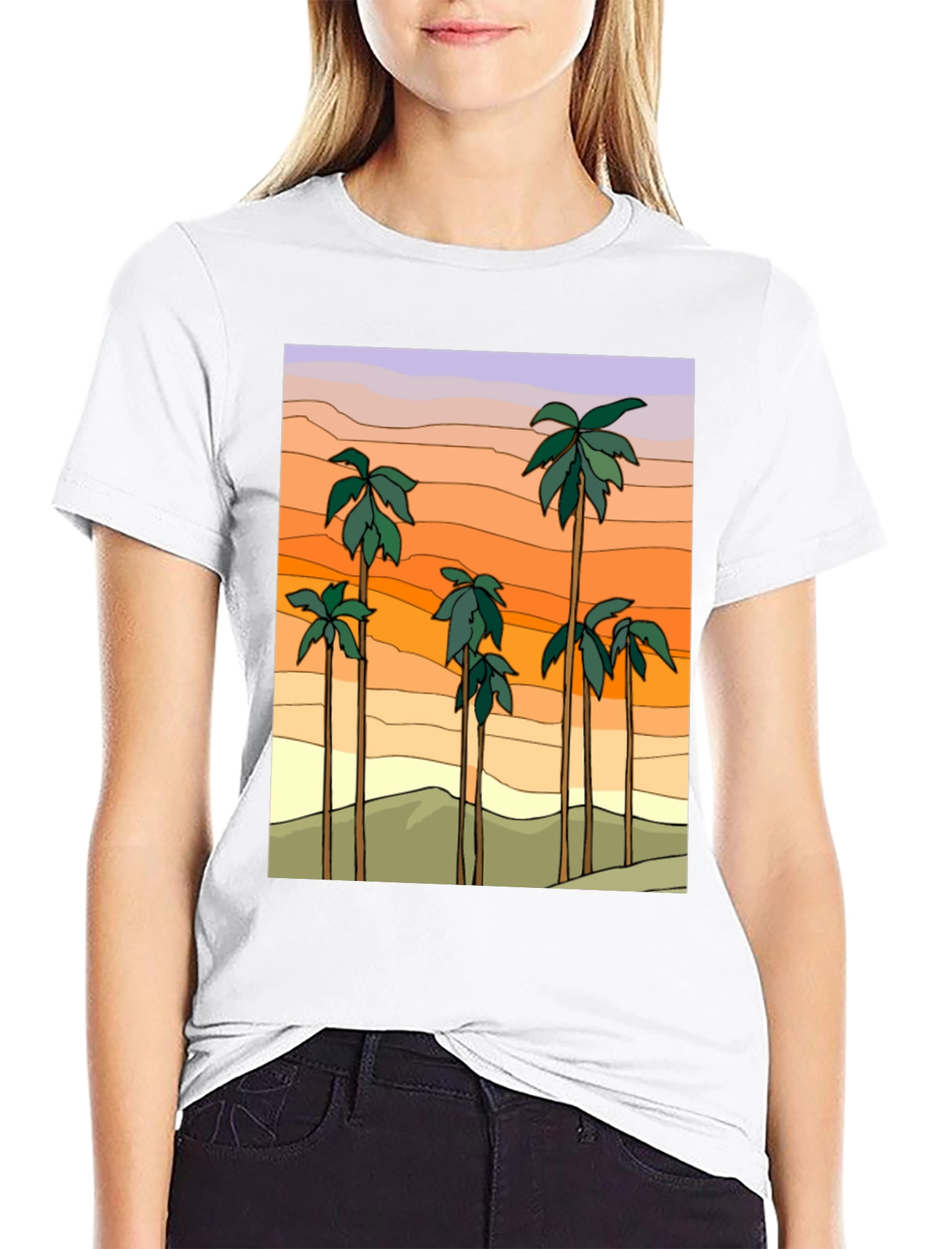 Sunset Palm Tree Graphic Tee