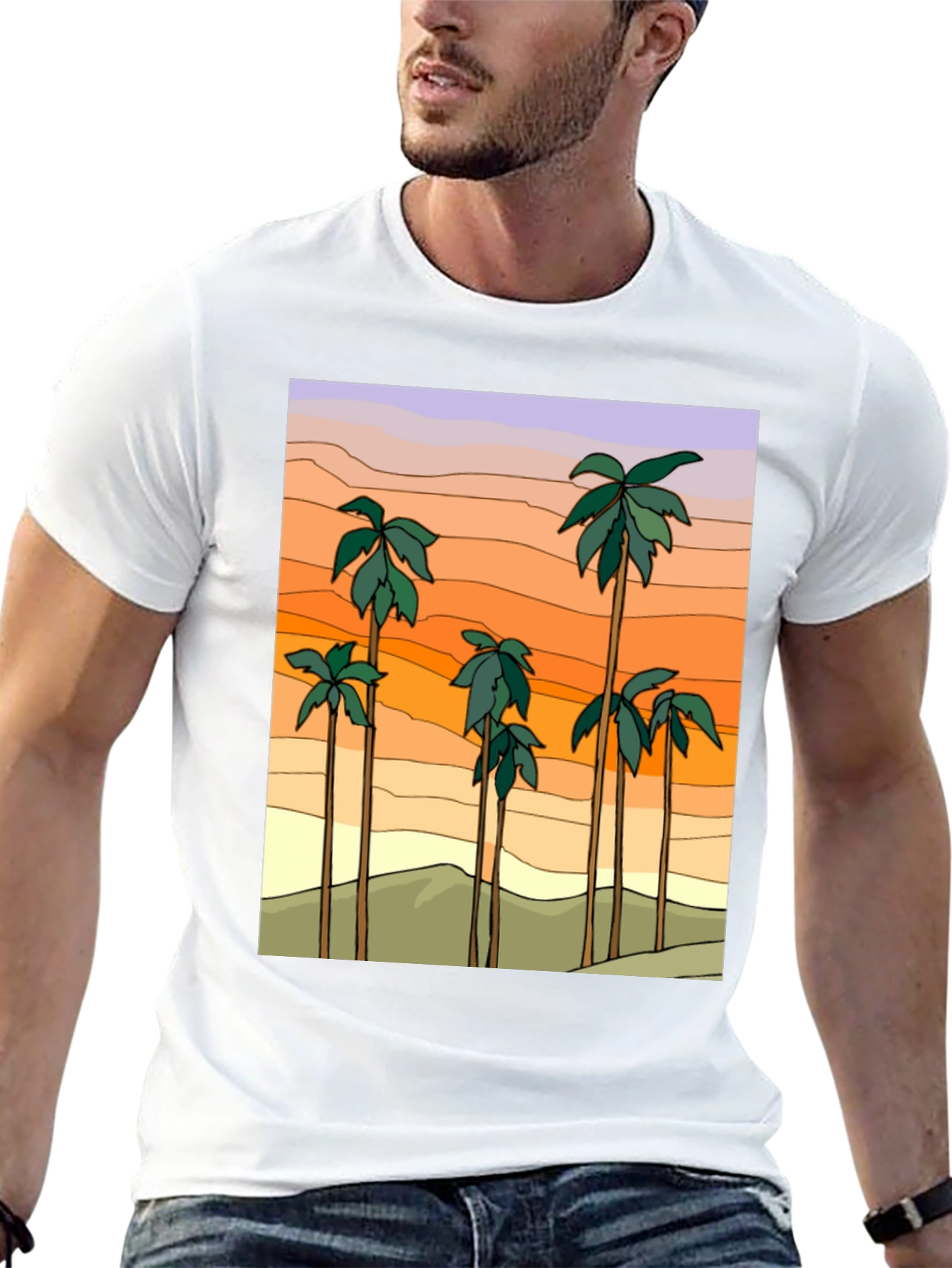 Sunset Palm Tree Graphic Tee