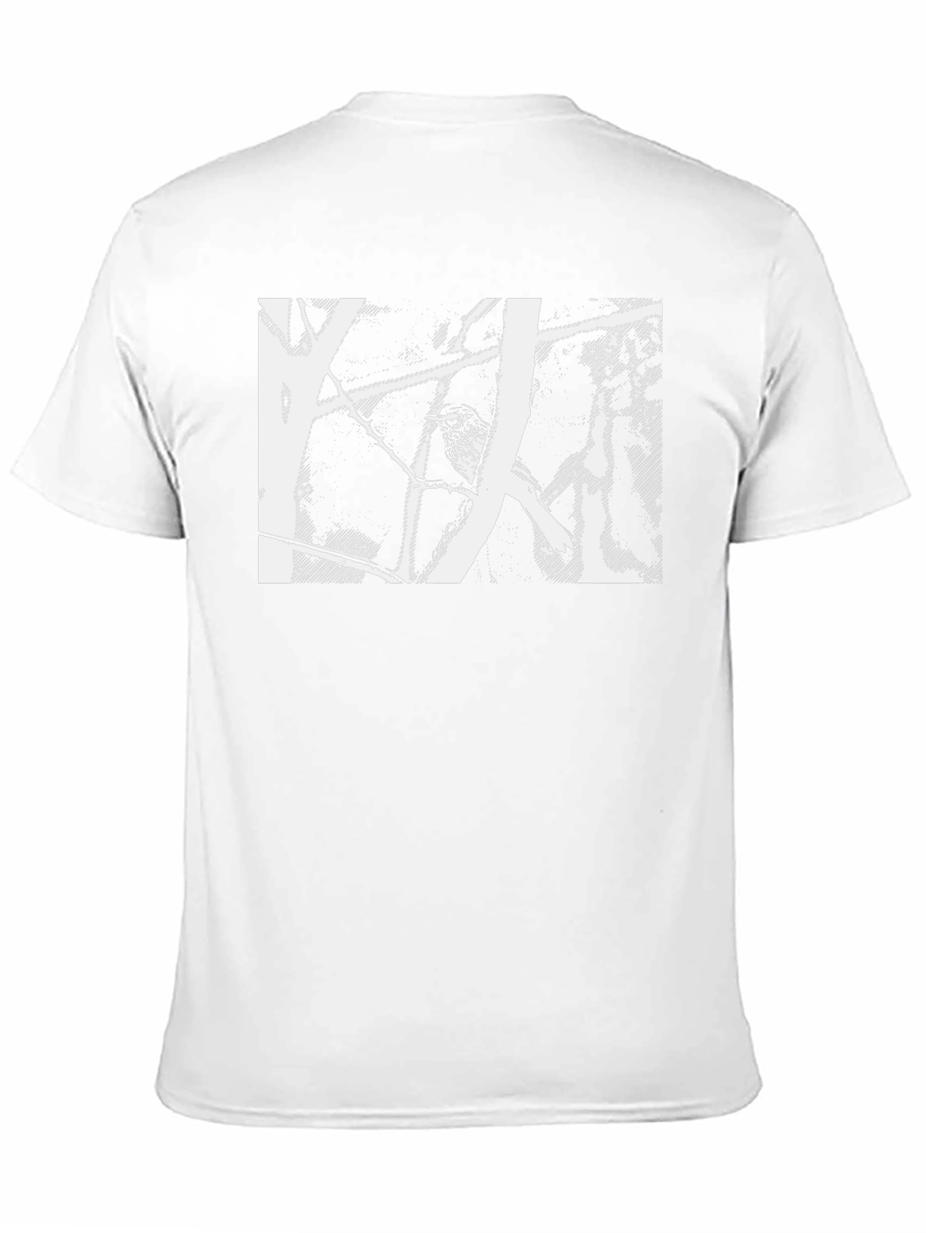 Abstract Bird Print Black T-Shirt