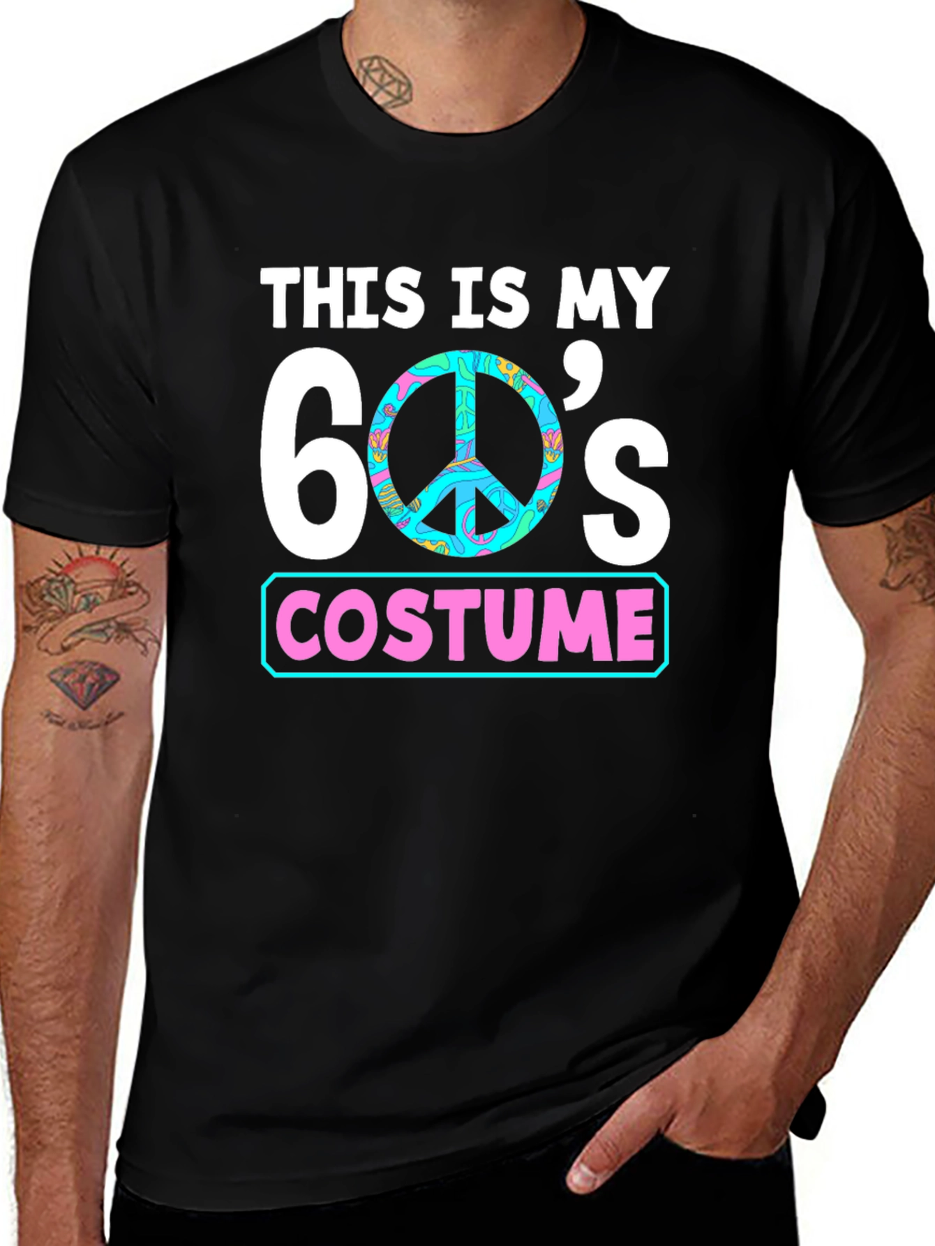 60s Costume T-Shirt - Groovy Peace Sign Tee