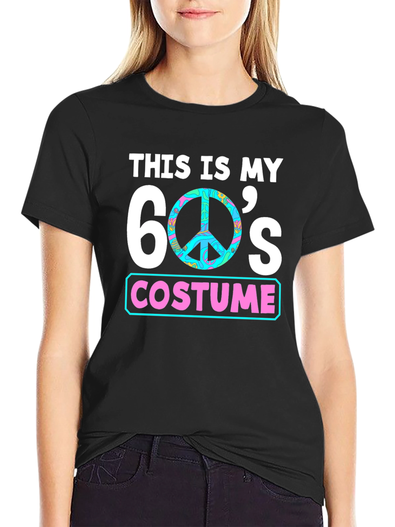 60s Costume T-Shirt - Groovy Peace Sign Tee