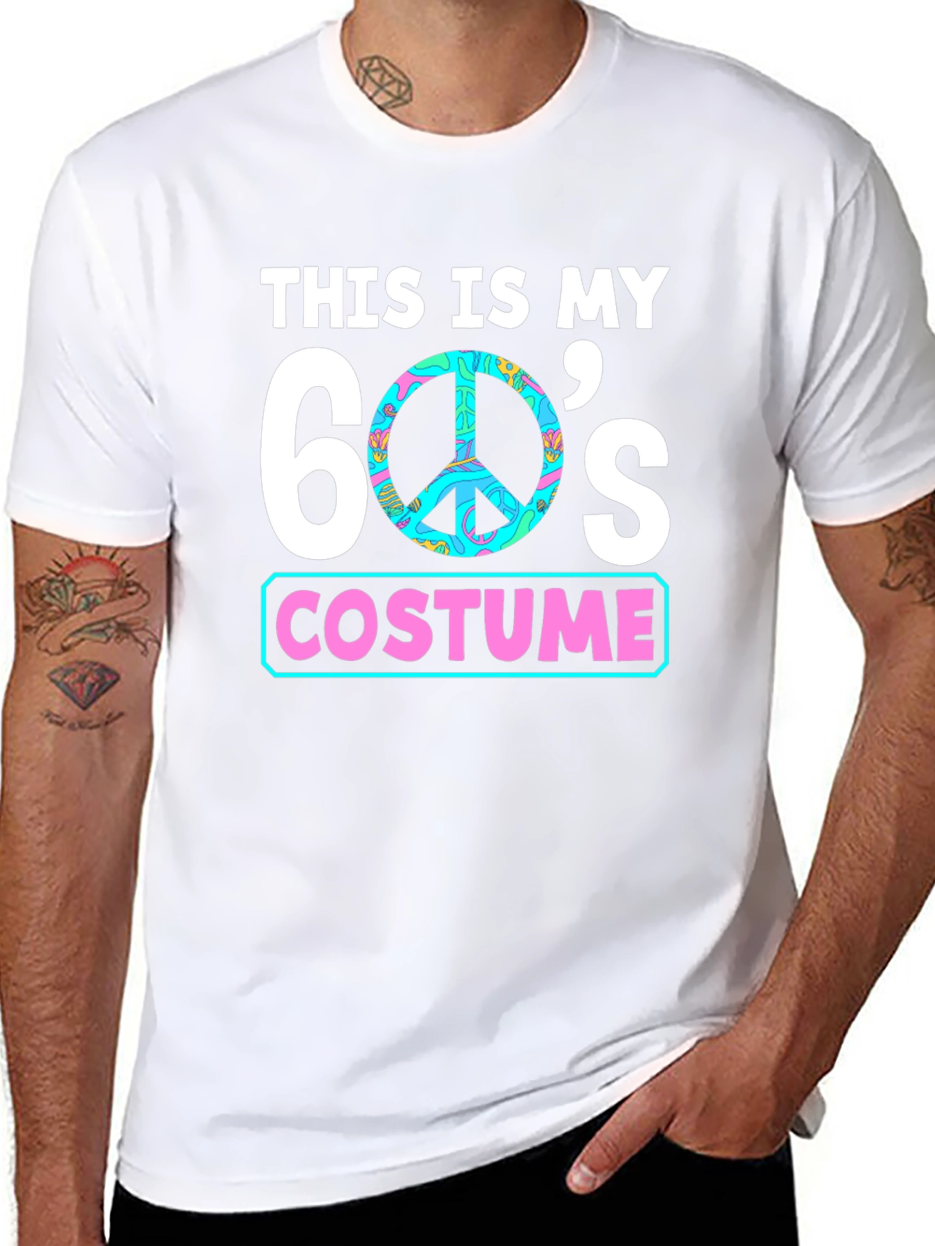 60s Costume T-Shirt - Groovy Peace Sign Tee