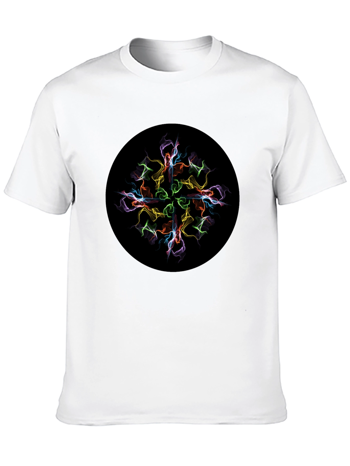 Abstract Mandala Graphic Print Black T-Shirt
